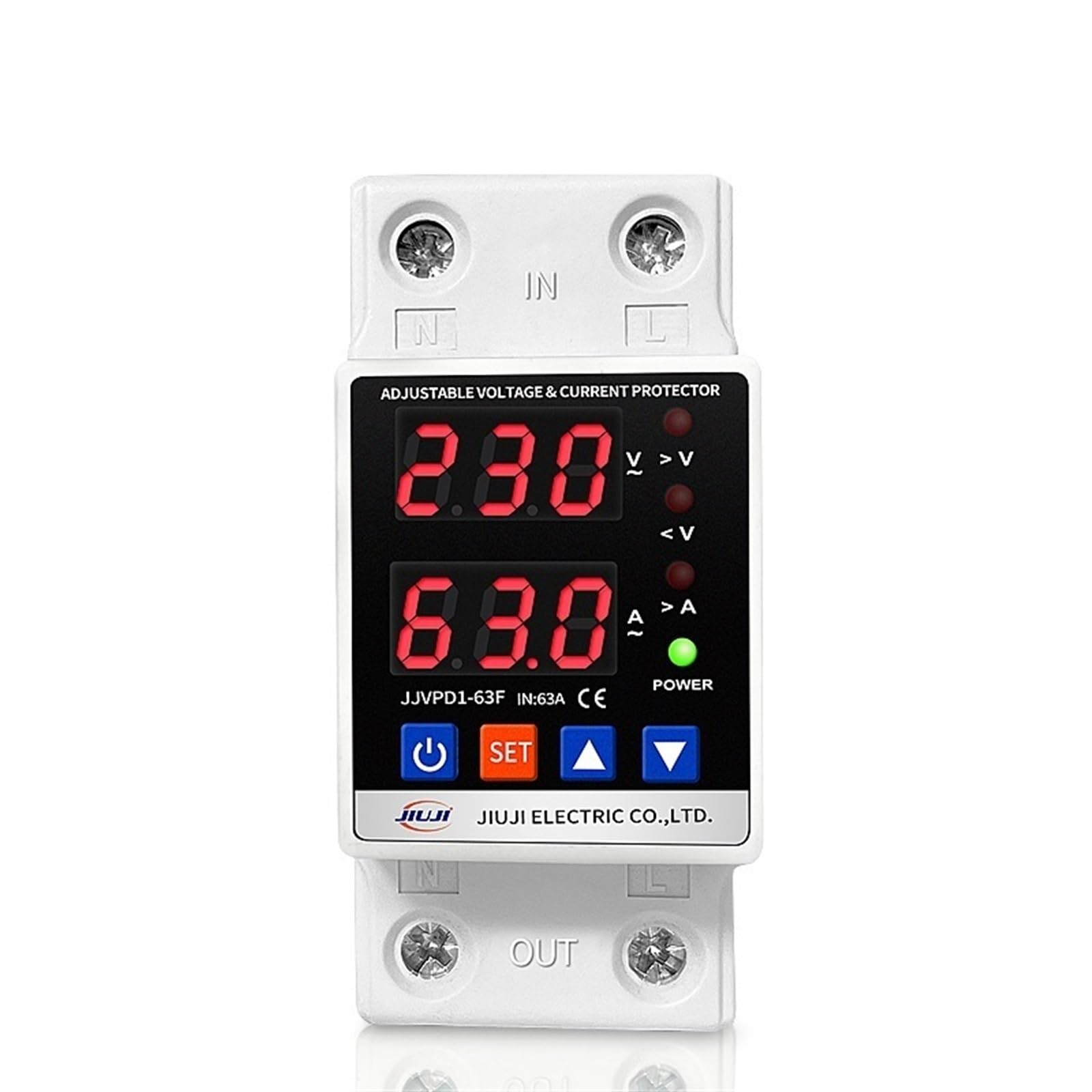 AVSBBYEPS 60a 230v Din Rail Adjustable Over Voltage and Under Protective Device Protector Relay with Current Protection(80A)
