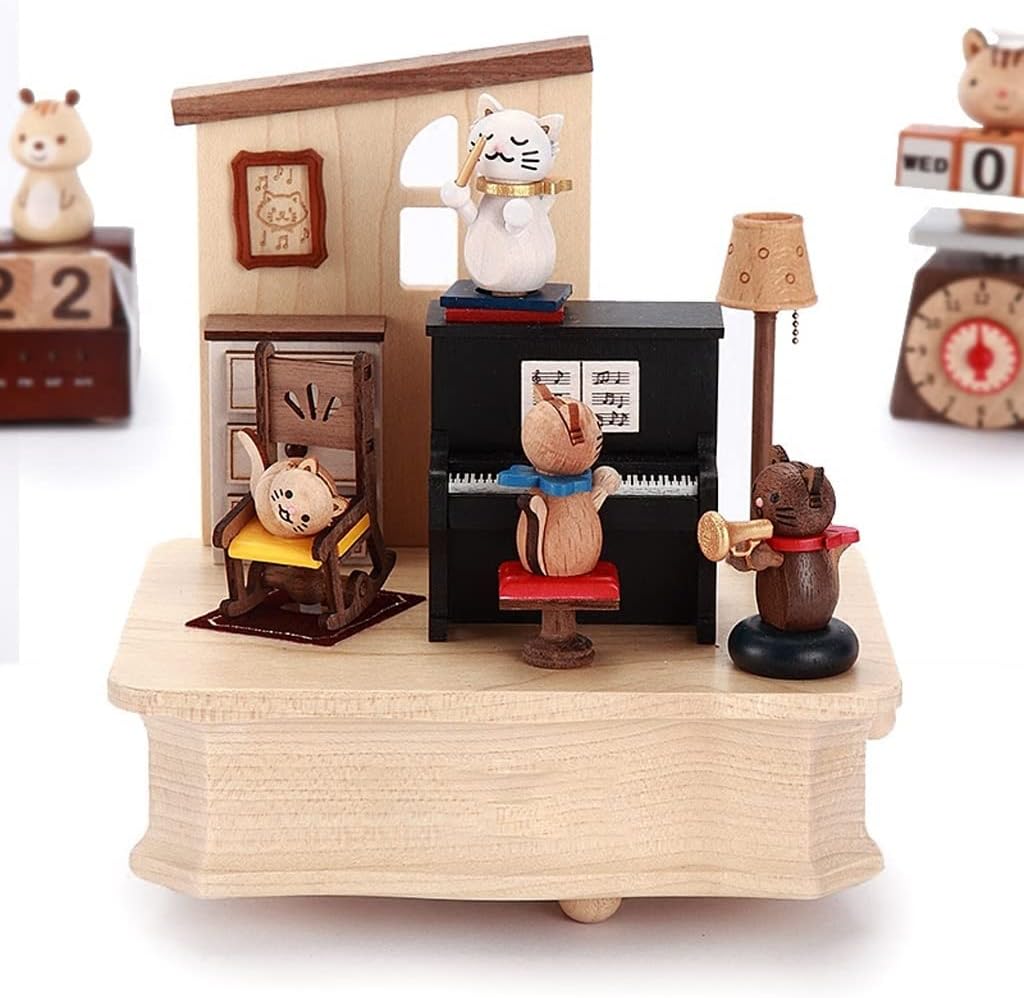 音楽ボックス オルゴール 木彫りの機械機械の音楽箱ホーム卓上の装飾品