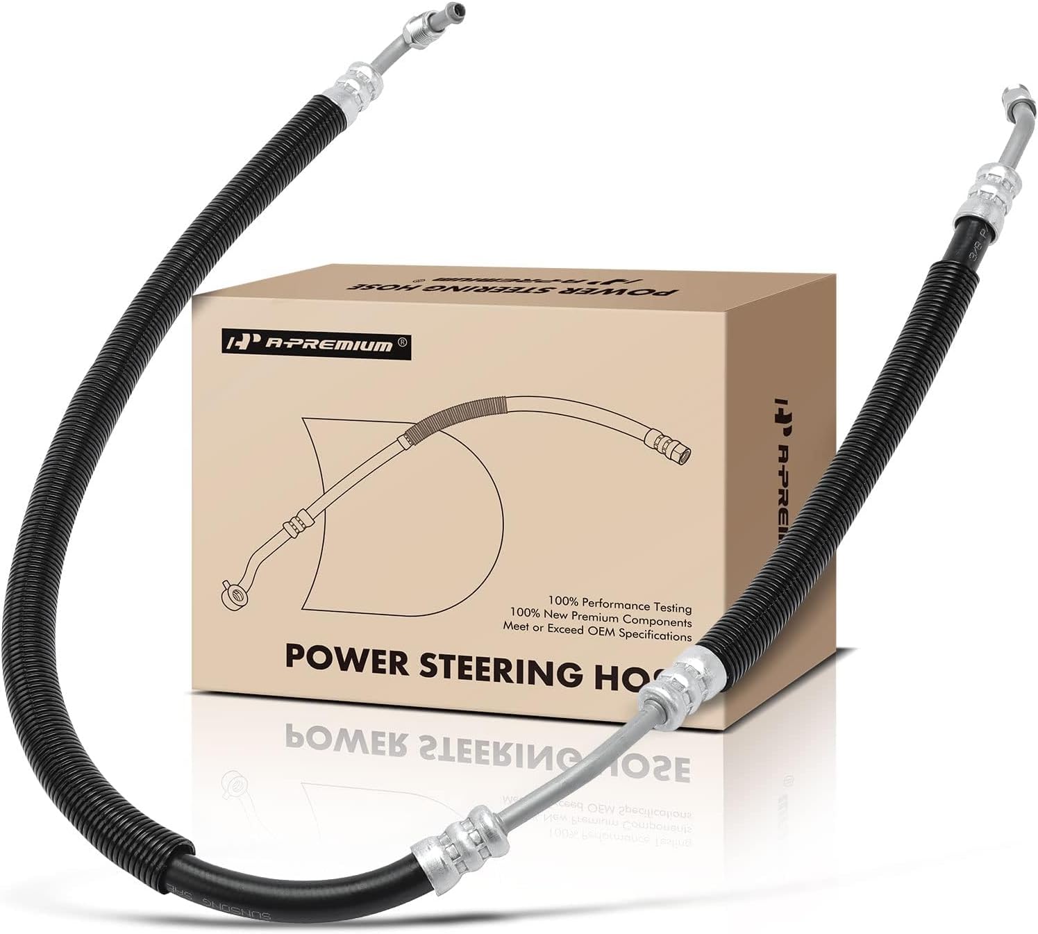 A-Premium Power Steering Pressure Hose Line Assembly Compatible with Jeep Wrangler 2007 2008 2009 2010 2011, 3.8L, with O-ring, Pump To Gear/Rack Pinion