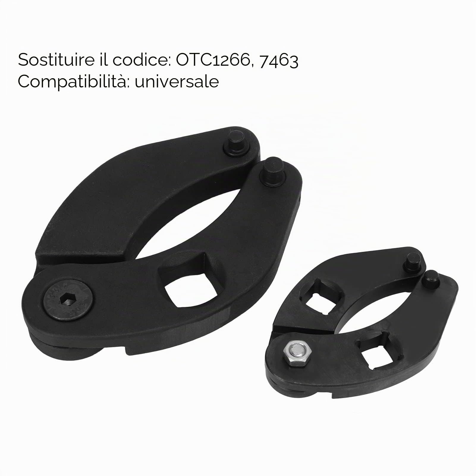 Tbest Chiave per Cilindro Idraulico, Chiave per Dado a Pressacavo Regolabile 2 Pezzi OTC1266 Chiave per Cilindro Idraulico in Acciaio Al Carbonio 7463 Universale per Auto