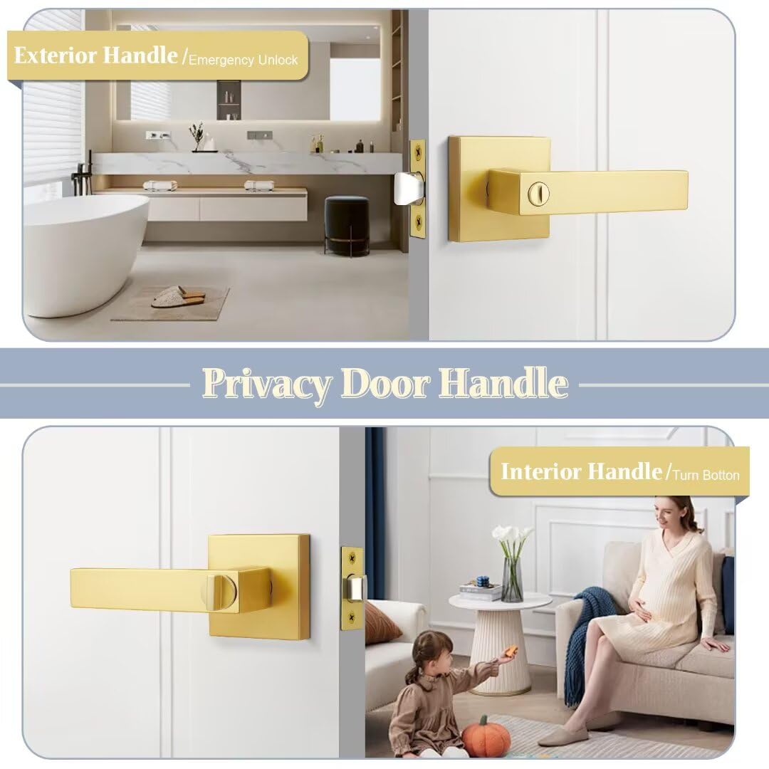 Gold Door Knobs - Privacy & Security -2