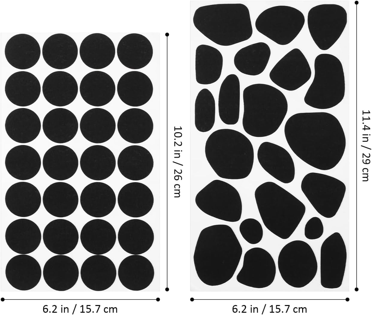 10Sheets Adhesive Felt Stickers Self-Adhesive Circles Irregular Spots for Crafts Clothing and Accessories Soft Comfortable for Versatile Use