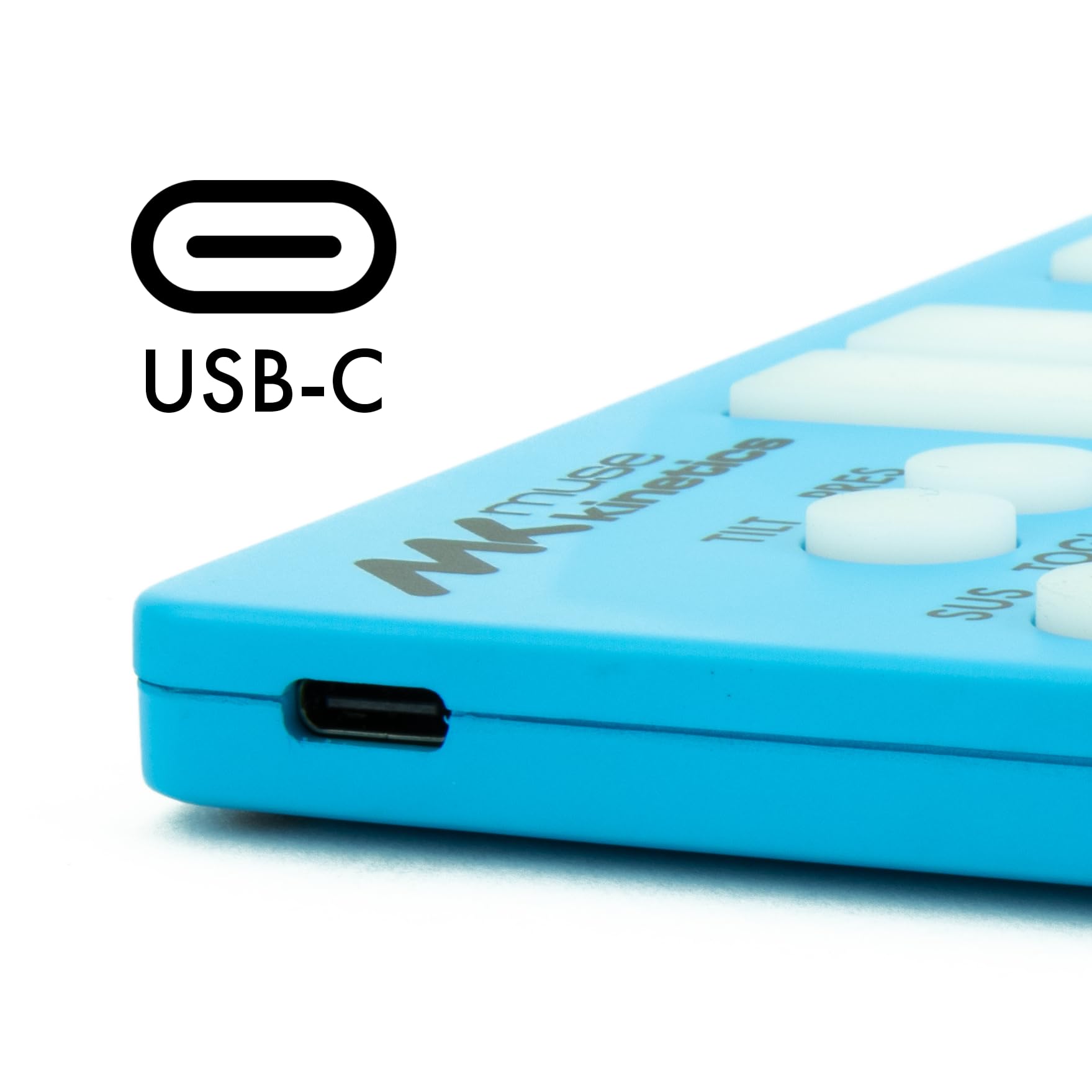 K-Board-C | Bunte 25-Tasten-USB-MPE-MIDI-Tastatur-Controller mit USB-C (Aqua)