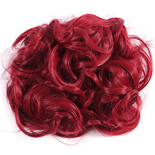 Lelinta Hair Bun Extensions Donut Hair Chignons Wig Scrunchy Scrunchie Updo Hairpiece Dark Red