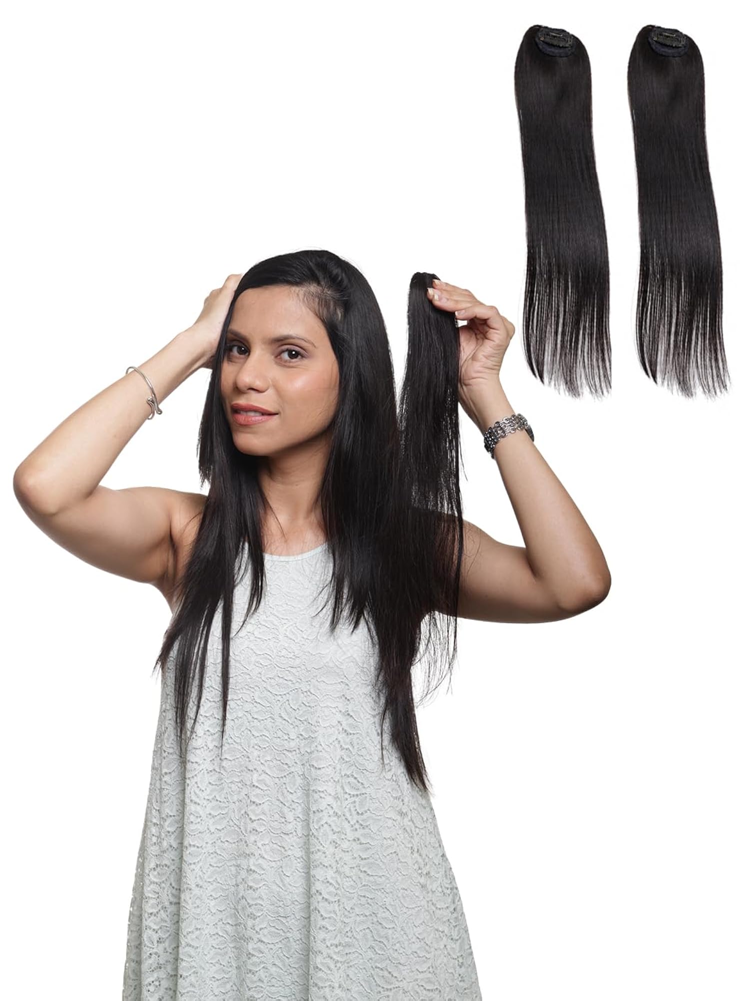 100% Human Hair Extensions for Women, Invisible Patch