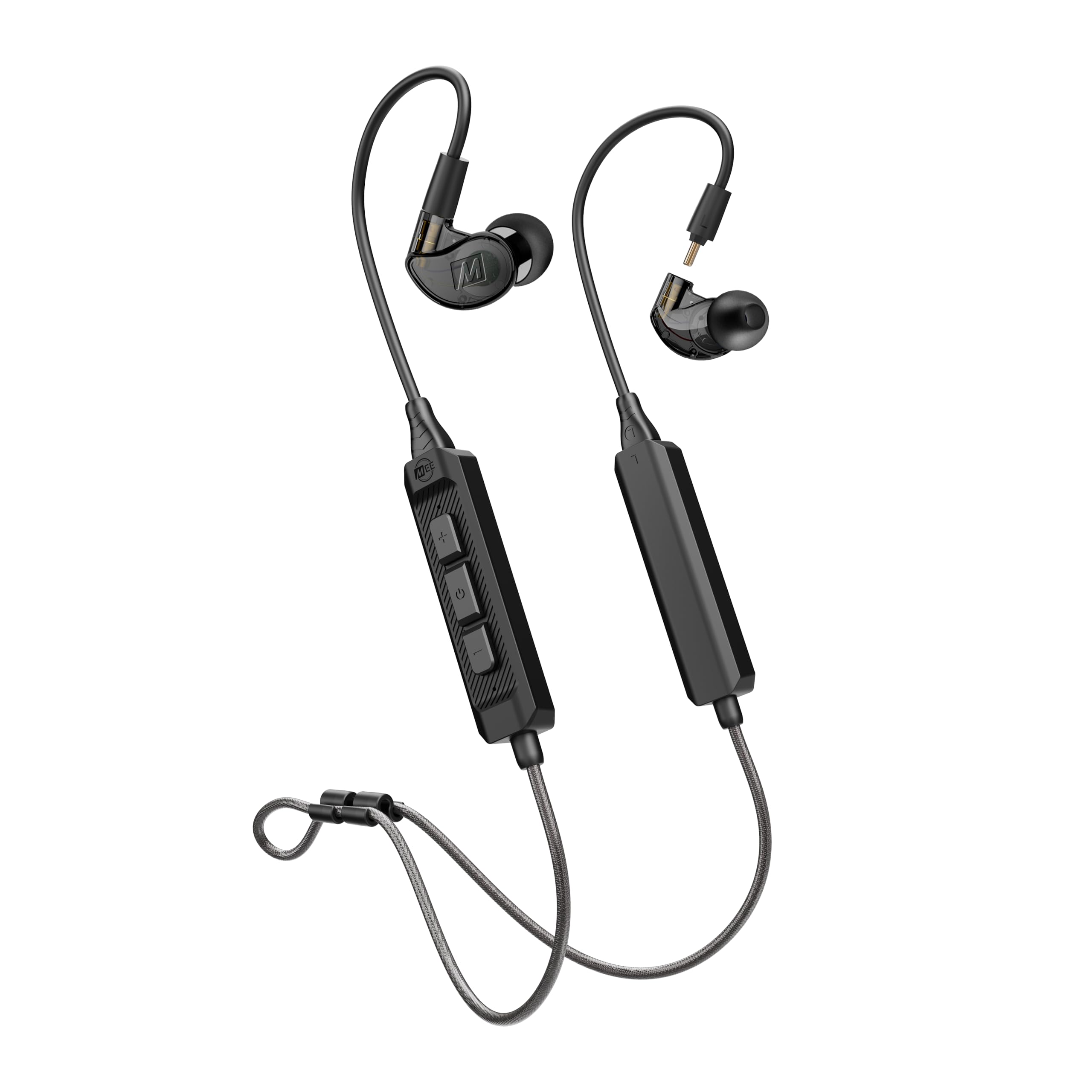 MEE audio M6 PRO Musicians' In-Ear Monitors Wired + Wireless Combo Pack: Includes IEMs, 2 Audio Cables and BT3 Hi-Res Bluetooth Audio Adapter w/aptX, LDAC, Auracast Support, &amp; Built-In Headset (Black)