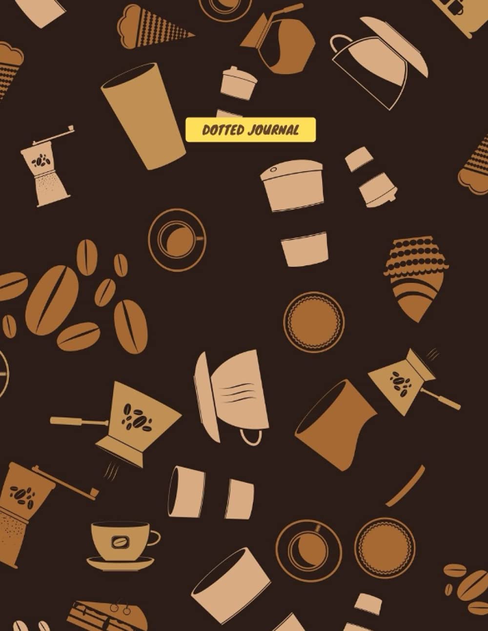 DOTTED BULLET JOURNAL - COFFEE - LARGE - 8.5 X 11 INCHES - 160 PAGES