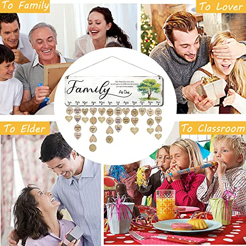 Birthday Gifts For Mom Grandma, Wooden Family Birthday Plaque Reminder Board Wall Hanging, Grandmother In Law Granny Present For Mothers Day Birthday Christmas Gift, Family Sayings Pattern Plaque To Track Birthday #TOP6