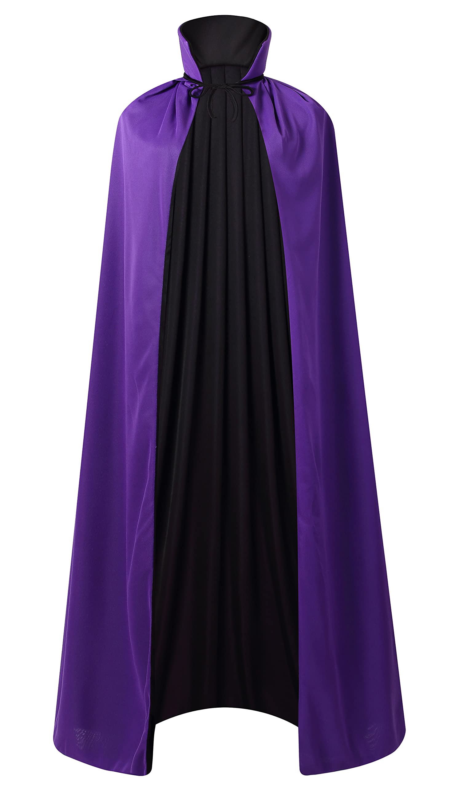 DELIVESS Vampire Costume Halloween Vampire Cape Adult, Two Sides Reversible High Collar Magician Hooded Cloak (35.43"