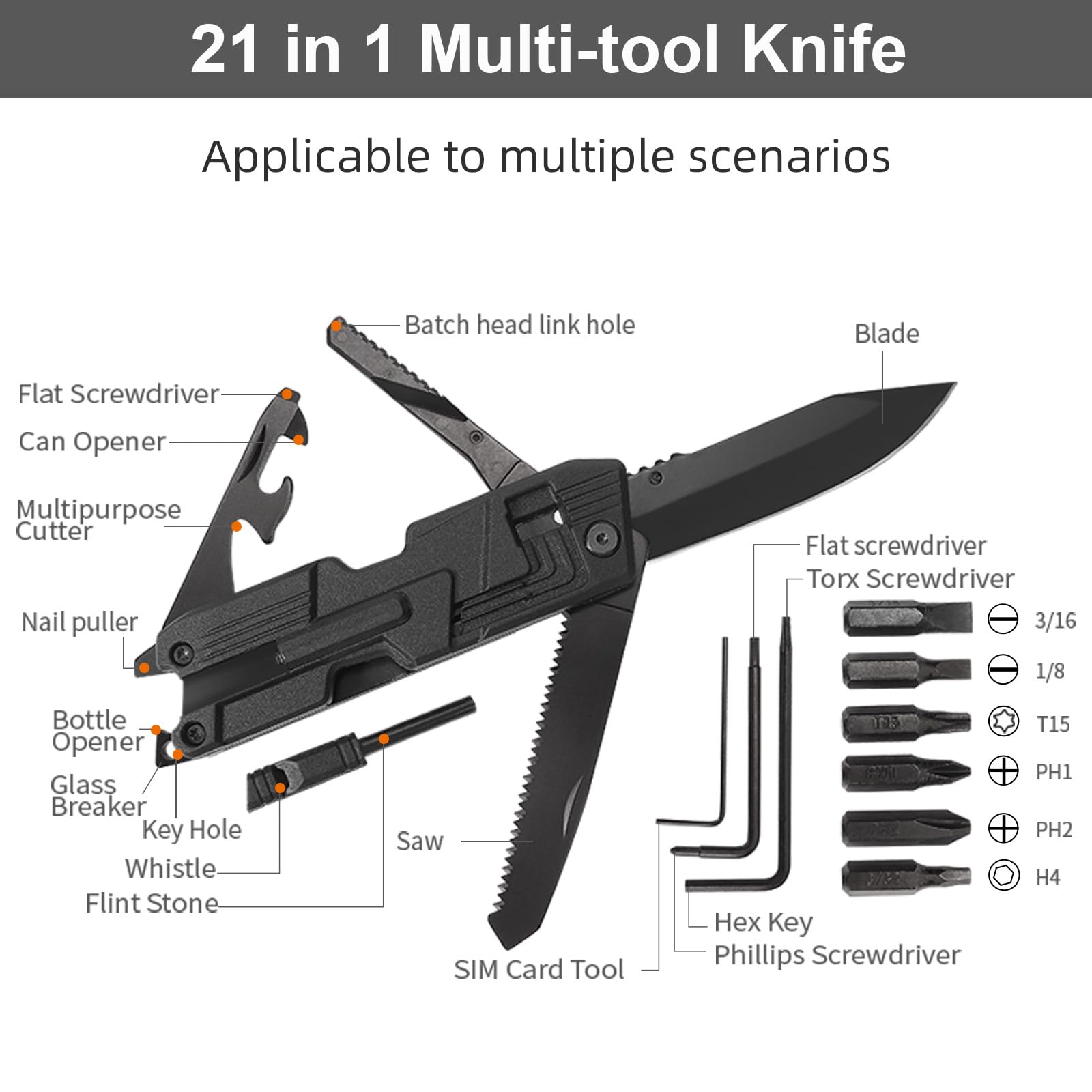 Titorld Multitool Pocket Knife Folding Knife for Men 21 in 1, Anniversary Birthday Gifts for Men Dad Him Husband, Cool Outdoor Camping Hiking Fishing Tools Gift Ideas