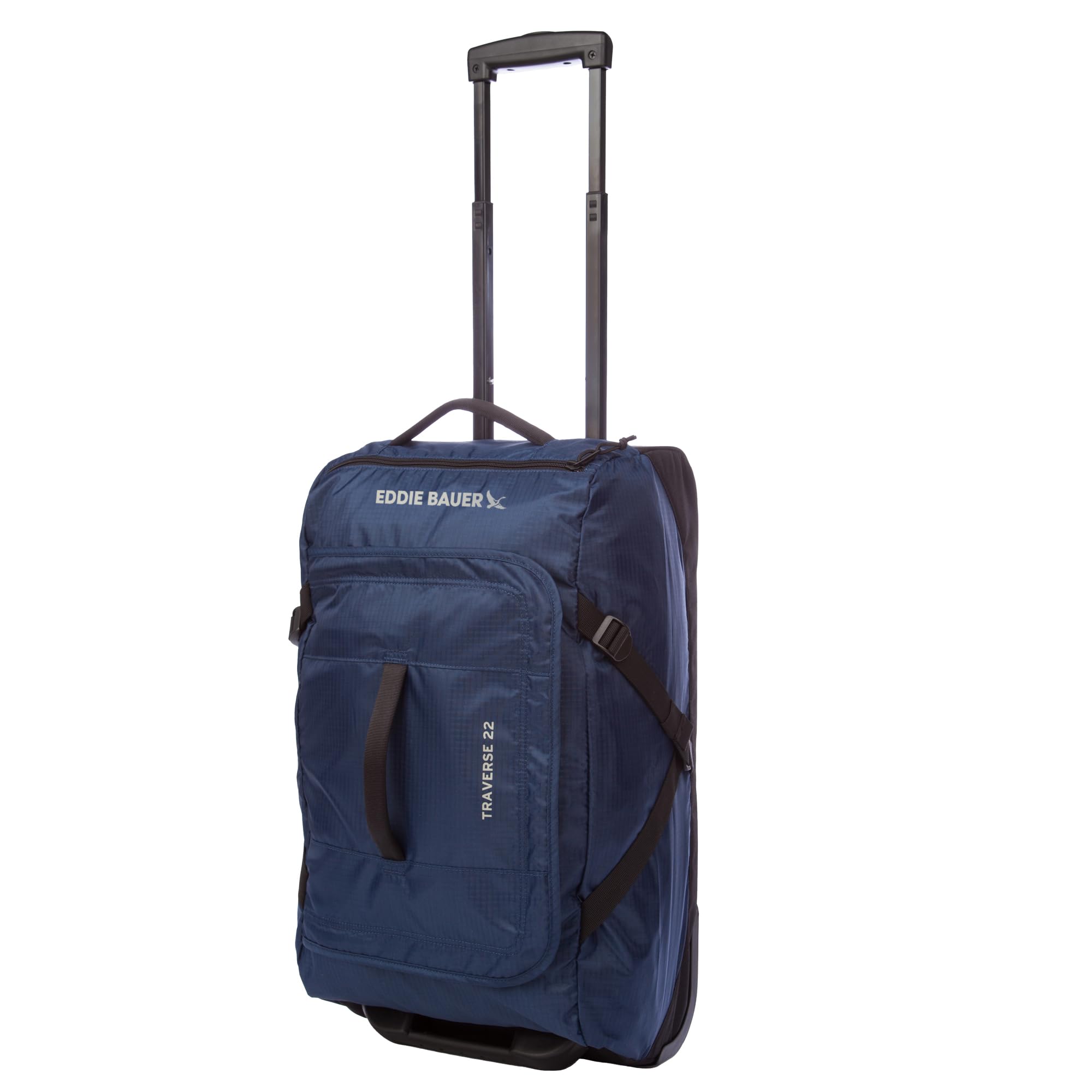 Eddie Bauer Traverse Luggage | Roller Wheels | Telescoping Handle | Travel | Vacation | Ripstop Nylon - Medium Indigo, 22"