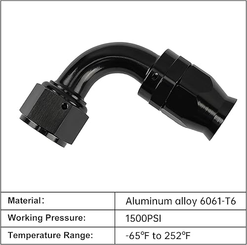 Miniatura 61 de EVIL ENERGY 3AN PTFE manguera extremo montaje 90 grados negro para manguera de PTFE solamente 2PCS