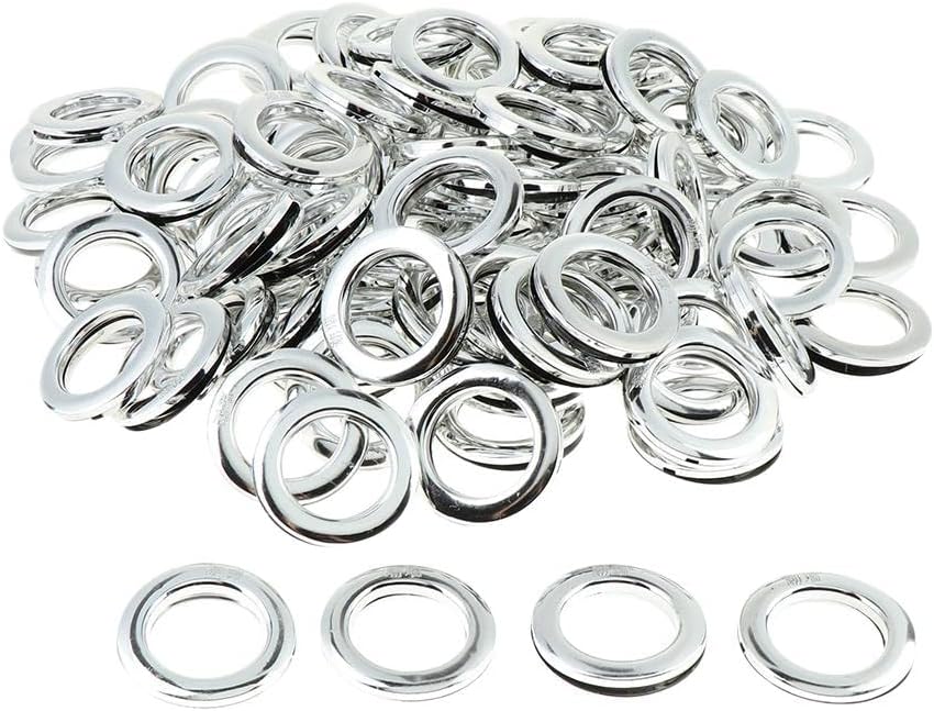 90-Piece Decorative Metal Drapery Curtain Rings for Window Treatment Hardware Rods - Double-Sided, High Wear Resistance - Perfect Accessories for Eyelet Curtains - Durable and