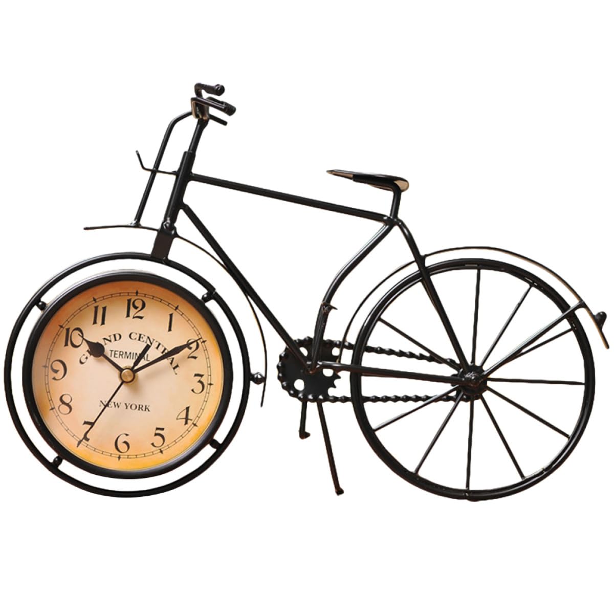 Reloj de mesa con forma de bicicleta vintage para decoración del hogar