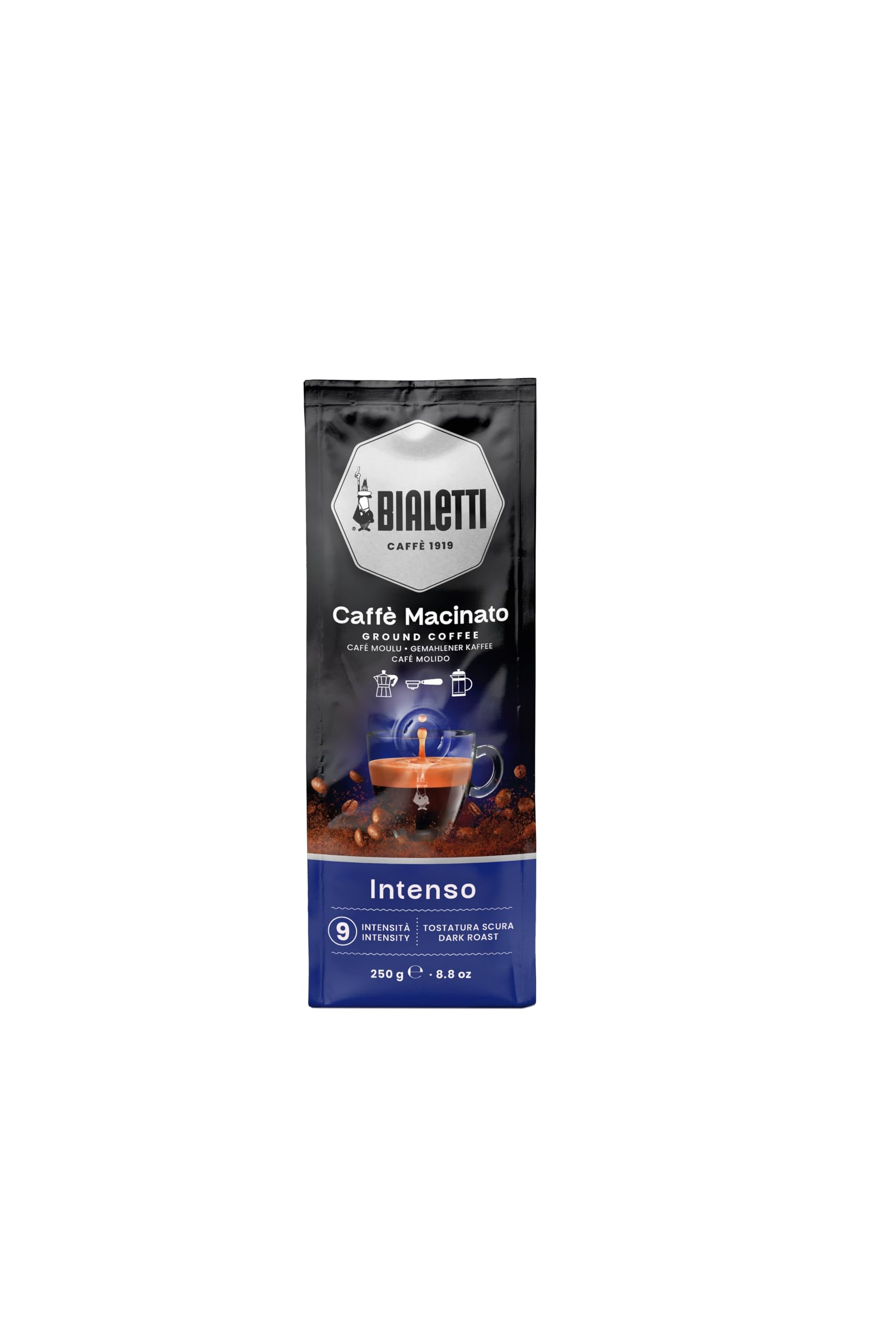 Bialetti - Perfetto Moka Delicato: Light Roasting Ground Coffee, Flowers and Dried Fruit Aroma, 8.8 Oz - 250g, Bag with Flavour-Saving Valve