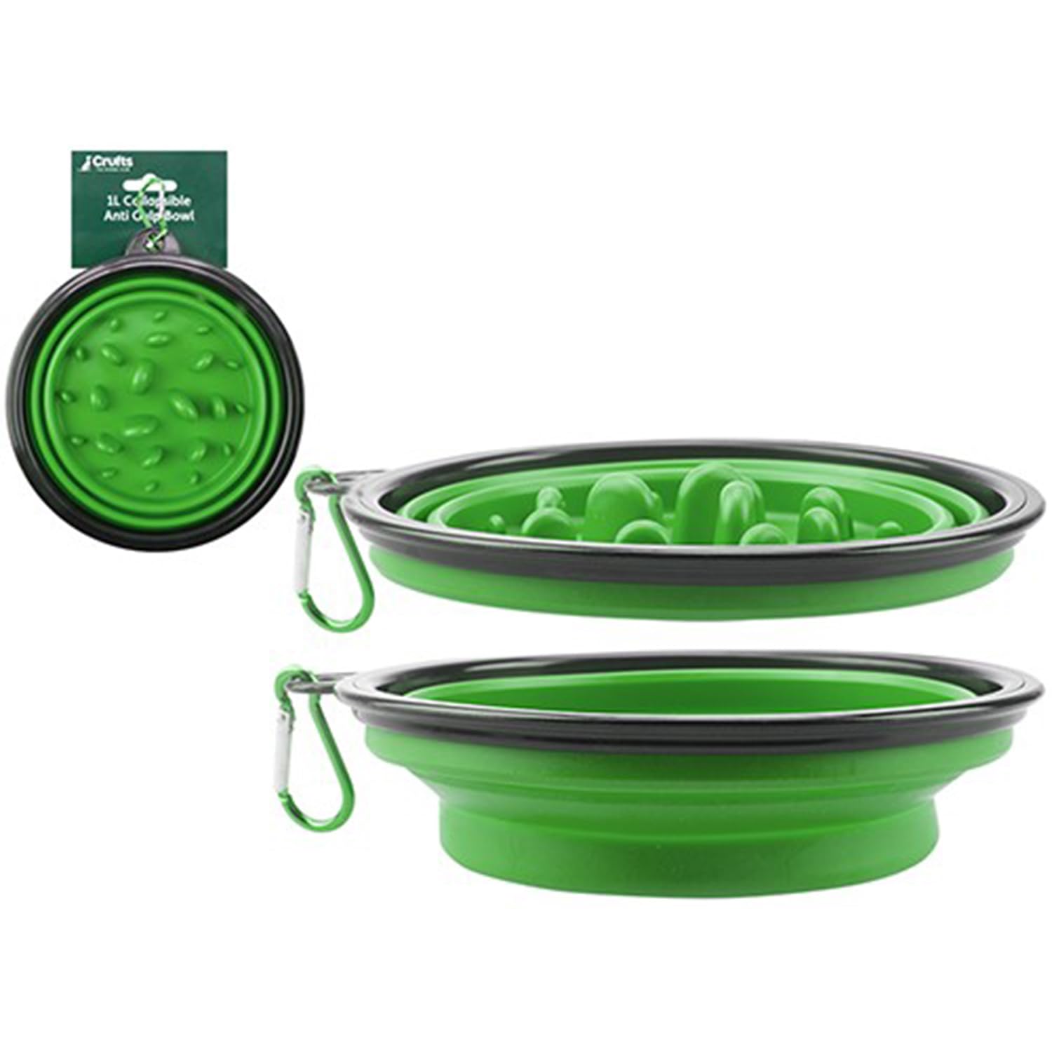 CRUFTS COLLAPSIBLE ANTI GULP PET BOWL 1 LITRE