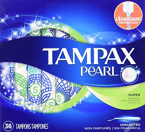 Image of Tampax Pearl Plastic Super Absorbency, Unscented Tampons, 36 Count - Pack of 2 (72 Count Total)