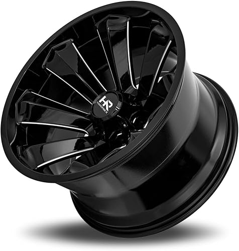 Miniatura 4 de Hardrock H506 XPLOSIVE XPOSED - Rueda personalizada - 22 x 12, desplazamiento -51, patrón de pernos 6 x 139.7, cubo de 4.252 in - Negro brillante
