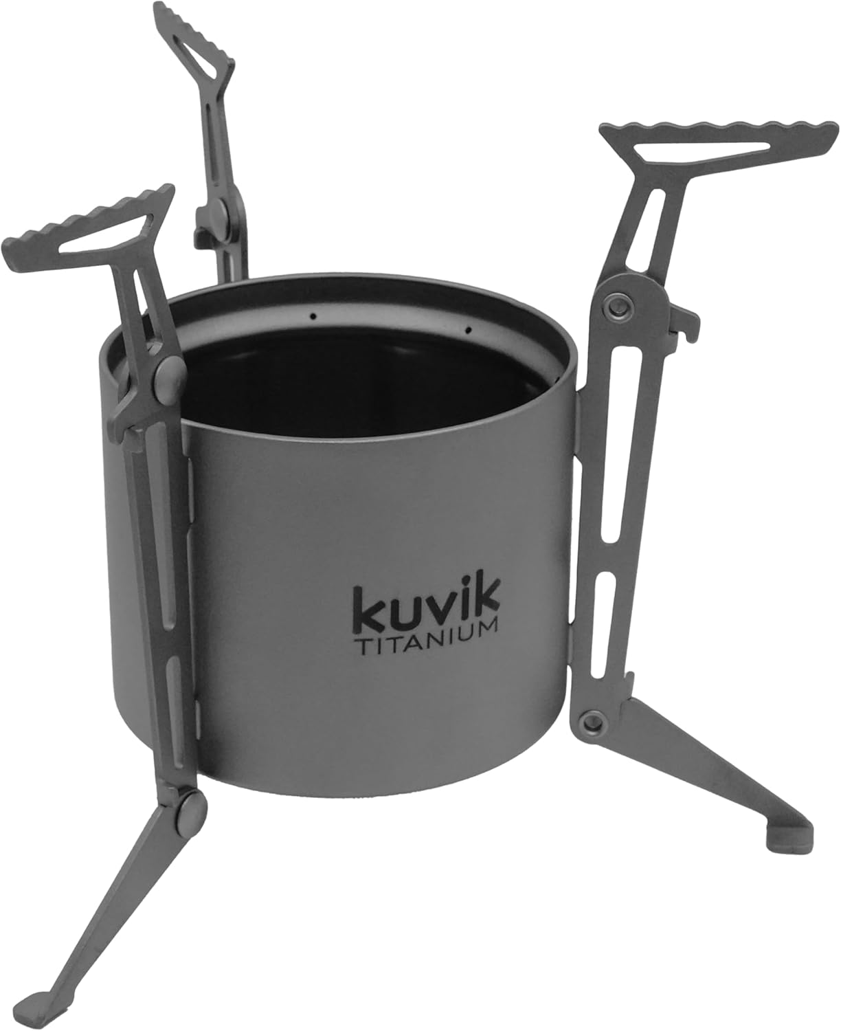 Kuvik Titanium Alcohol Stove: Ultralight, Compact, Folding Legs for Camping