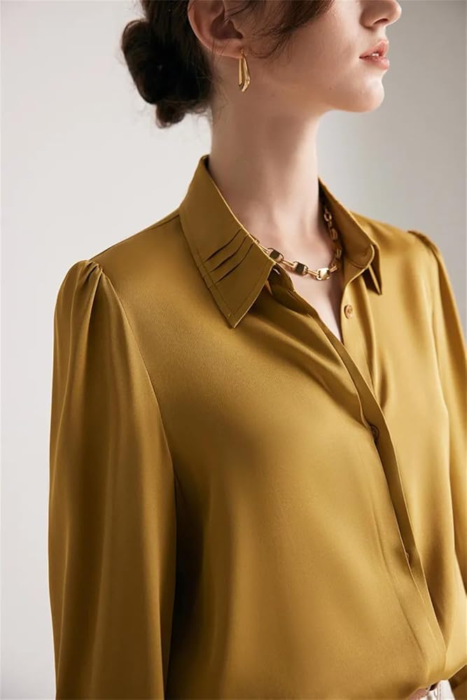 トップス SHEER FLAT COLLAR BLOUSE light yellow lg3x