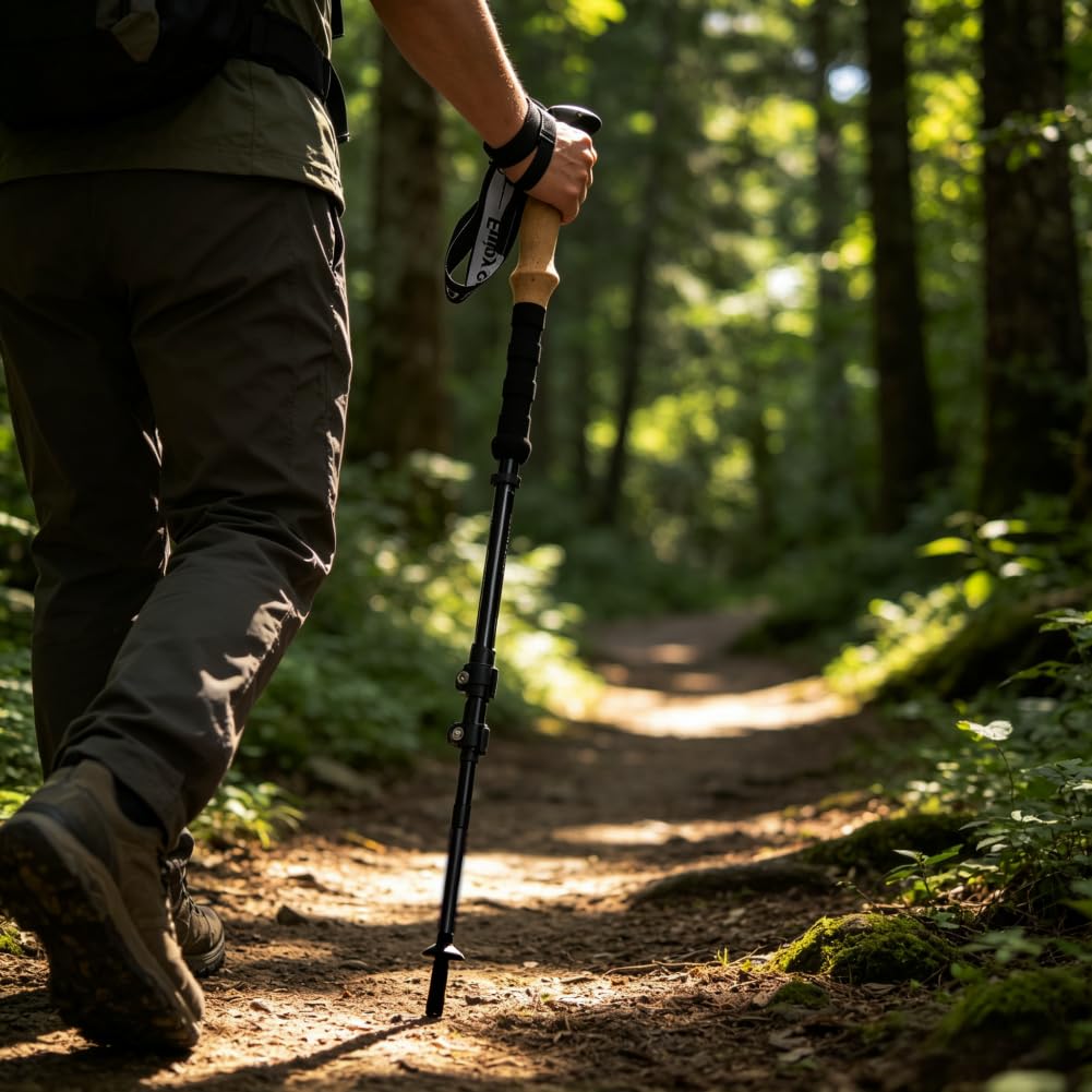 Kij do nordic walkingu, chowane, regulowane kijki trekkingowe z akcesoriami terenowymi, składane teleskopowe kijki turystyczne 135 cm do wspinaczki, brodzenia