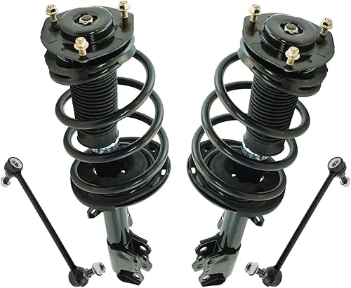 Miniatura 1026 de TRQ Kit de suspensión delantera, conjunto de amortiguadores y resortes, barra estabilizadora, enlace estabilizador compatible con Chevrolet