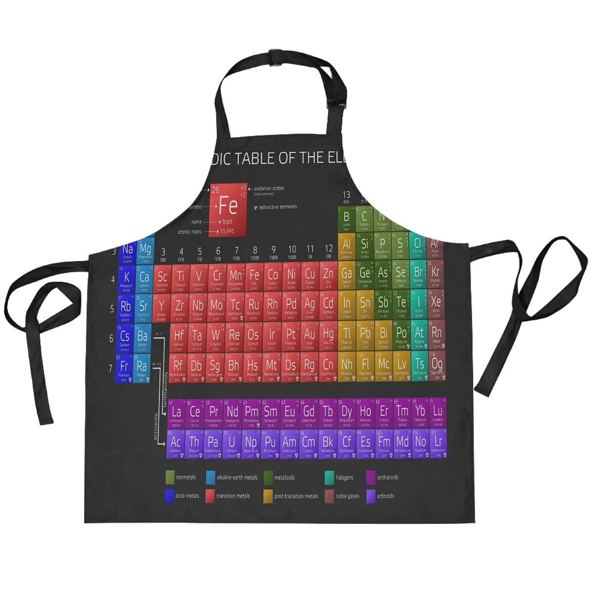 TropicalLife Kitchen Apron with Pockets Colorful Periodic Table Of The Elements Apron Bib for Women Men Cooking Baking, Restaurant Coffee Shop Waiter Aprons with Adjustable Neck