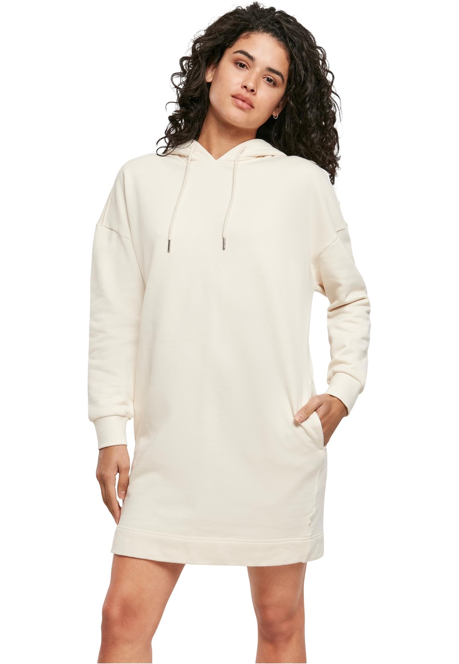 Urban Classics Vestido de Mujer de Manga Larga Oversize y con Capucha, algodón orgánico, Vestido de Verano, Tallas XS - 5XL