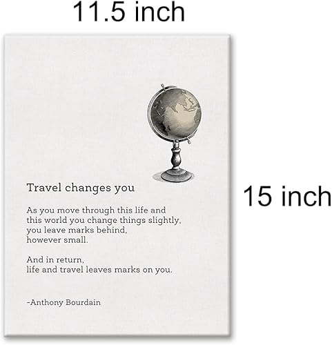 Miniatura 2 de LEXSIVO Lienzo impreso inspirador de viaje que cambia tu cita, arte de pared, decoración de oficina en casa, cita motivacional, pintura de viaje de