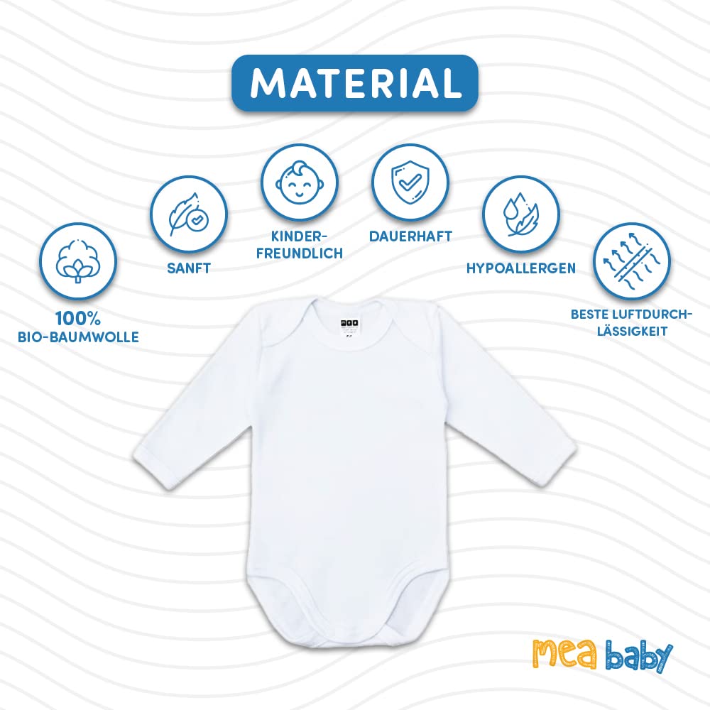 Body de manga larga para bebé, 100% algodón, unisex, para niñas y niños, color blanco natural, paquete de 5 unidades
