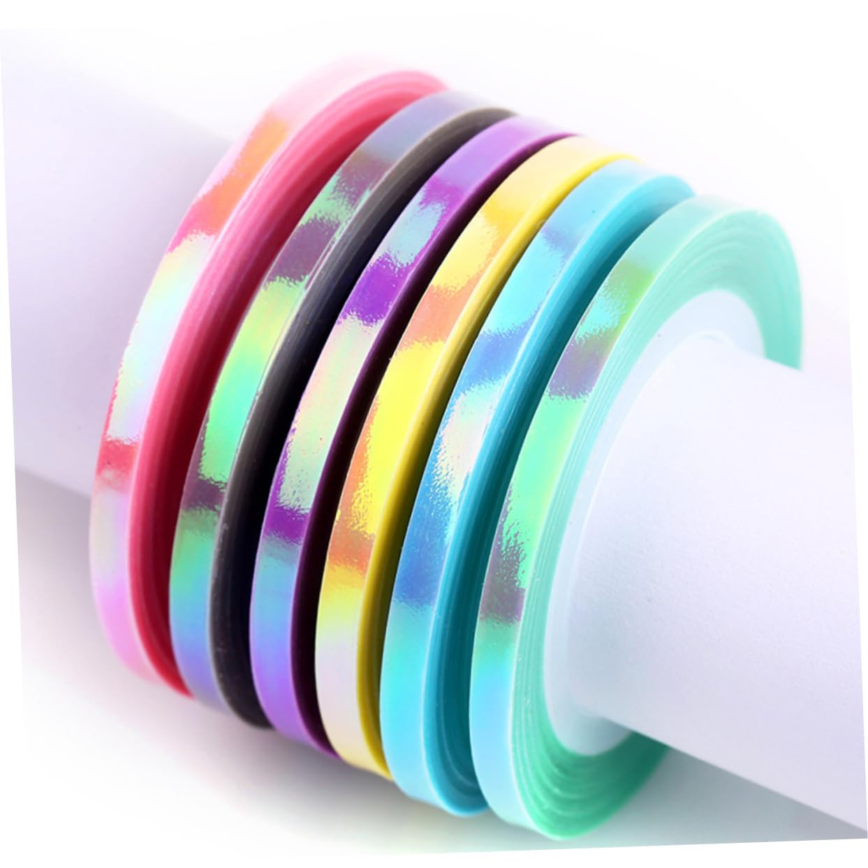 FOMIYES Nail Art Strips Holographic Embellishments 18 Rolls Nail Sticker Tape for Women