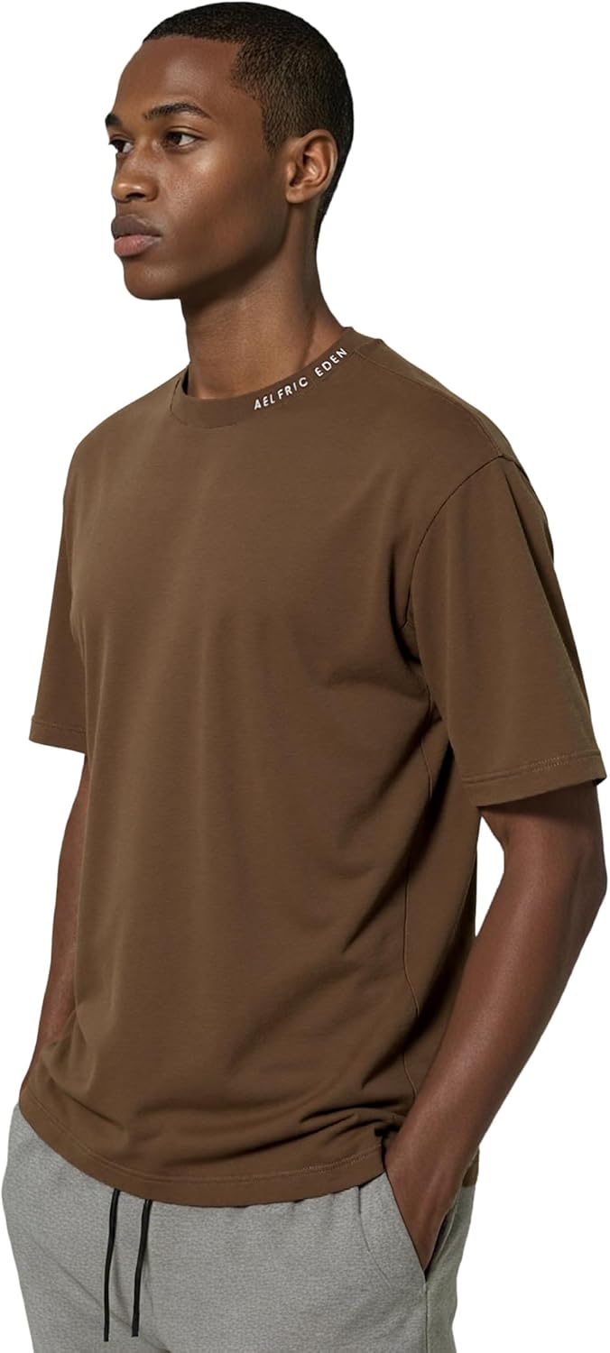 Aelfric Eden Mens Shirts Basic Cotton Tee Plain T Shirt Crew Neck Short Sleeve Tops Casual Midweight - Image 3