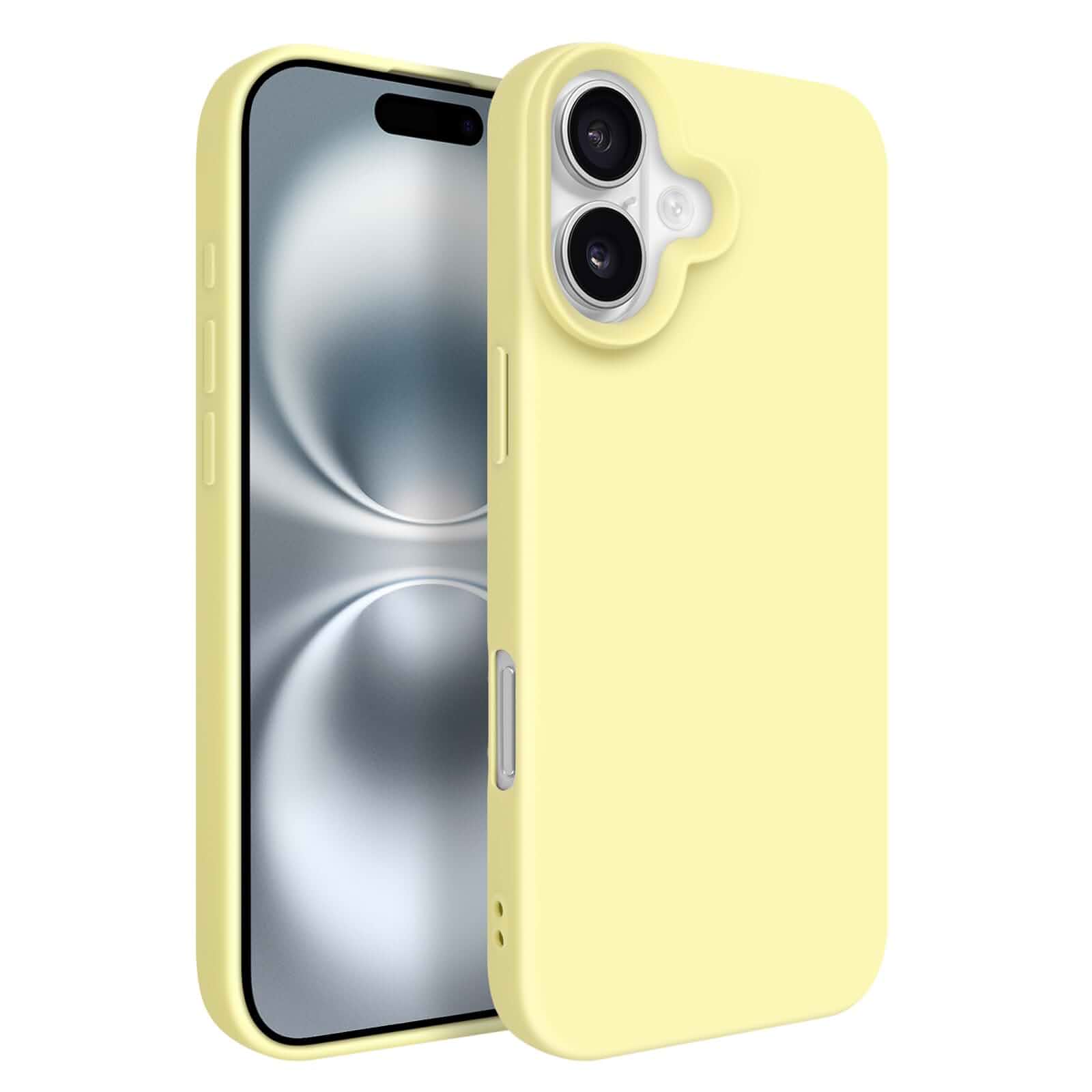 Newseego for iPhone 16 Soft Liquid Silicone Phone Case, Yellow Cute Solid Color Case for Women Girls Men Slim Shockproof Bumper Anti-Scratch Full Body Protective Cover for iPhone 16