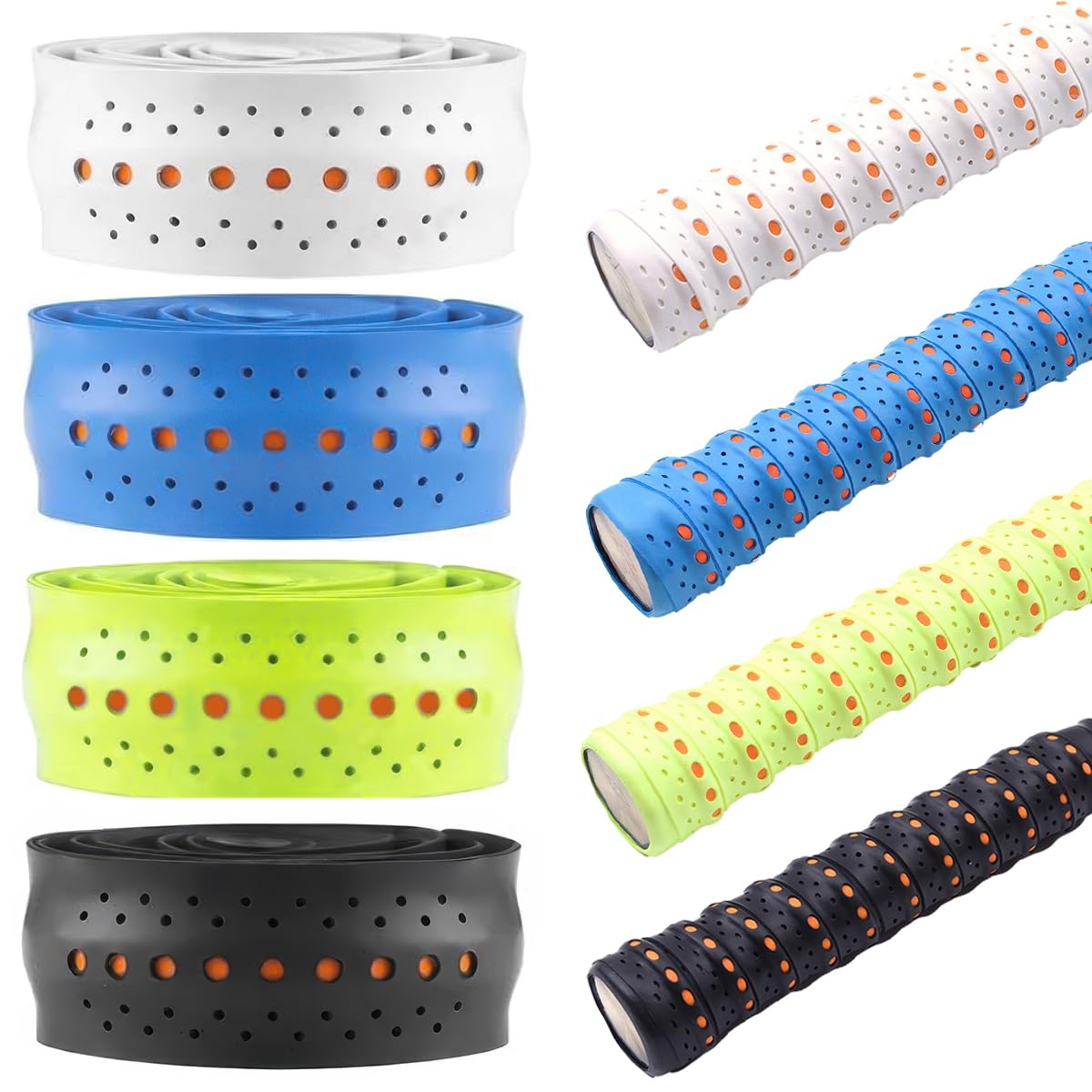 4 Overgrips Para Raquetas - Antideslizantes Y Absorbentes, 110 Cm Para Tenis, Bádminton O Squash