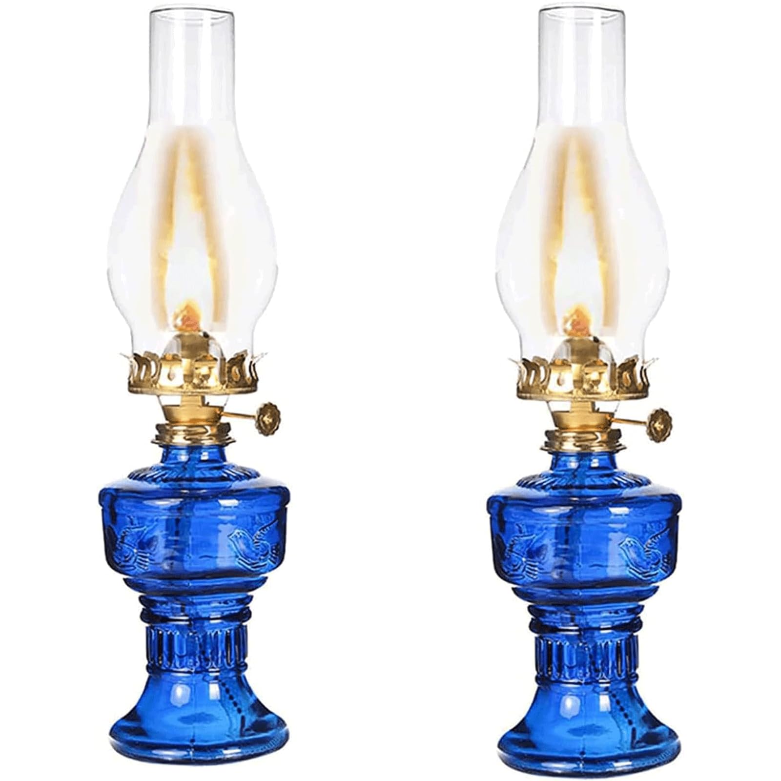 Transparente Glas-Öllampe, Vintage-Kerosinlampe mit Dochten, Hurrikan-Lampe, Camping-Zeltlampe, Notbeleuchtung, Laterne