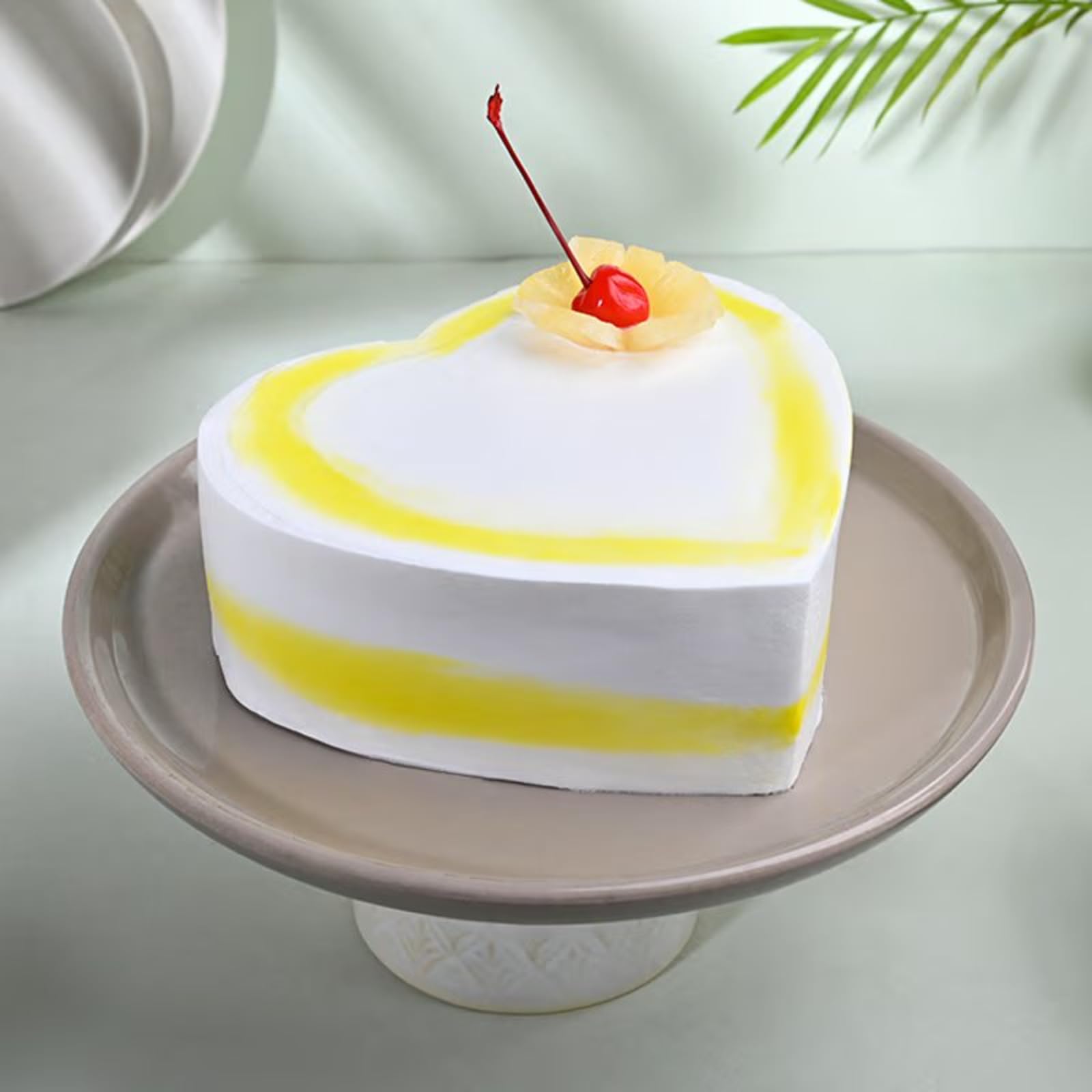 FlowerAura Heart Shape Fruity Juicy Yummy Pineapple Cake For