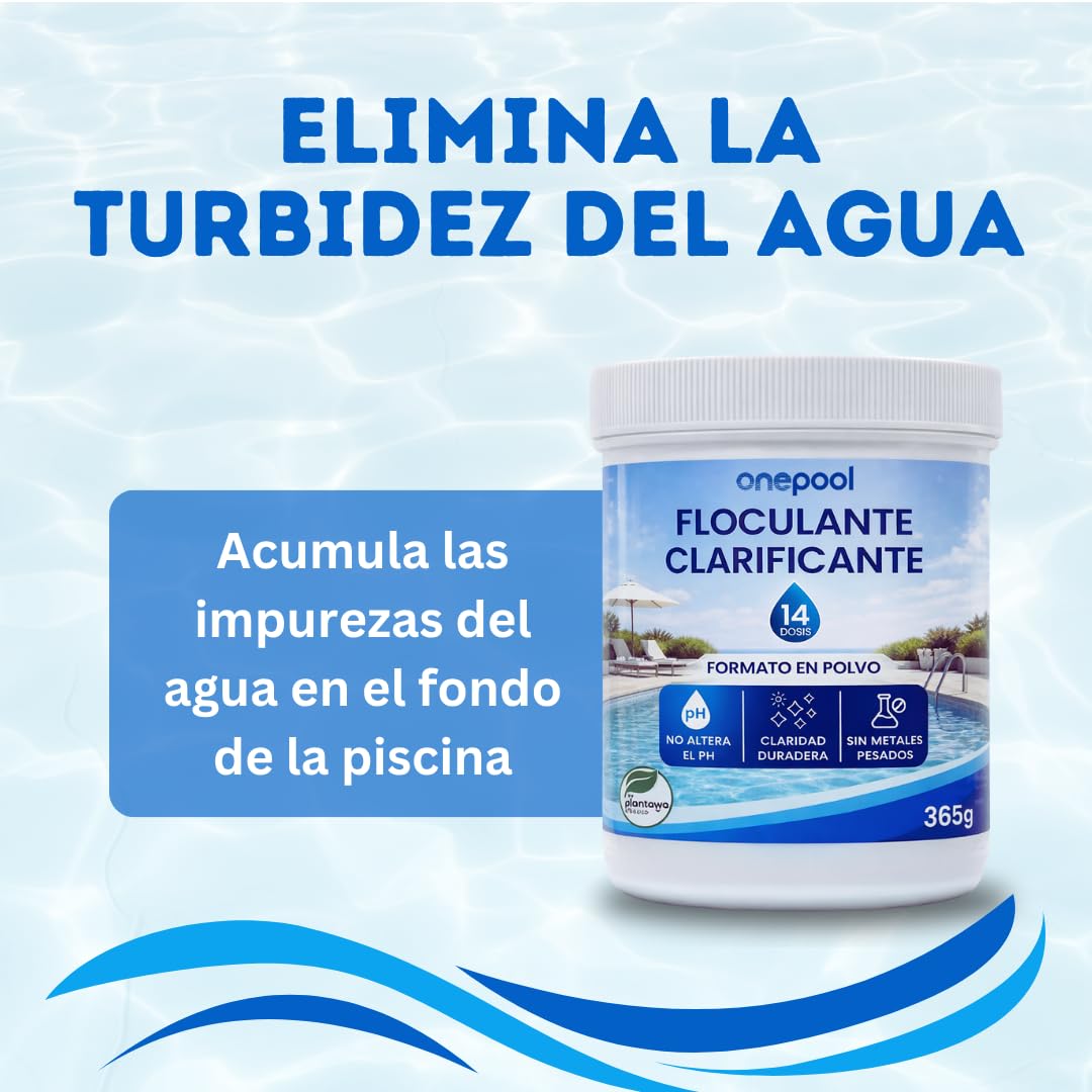 PLANTAWA Flokulant Basen w proszku 10 Tygodni Eliminator zmętnienia dla małych basenów i hydromasażu. Klarujący dla czystej wody. Naturalny produkt wegański bezpieczny dla całej rodziny.