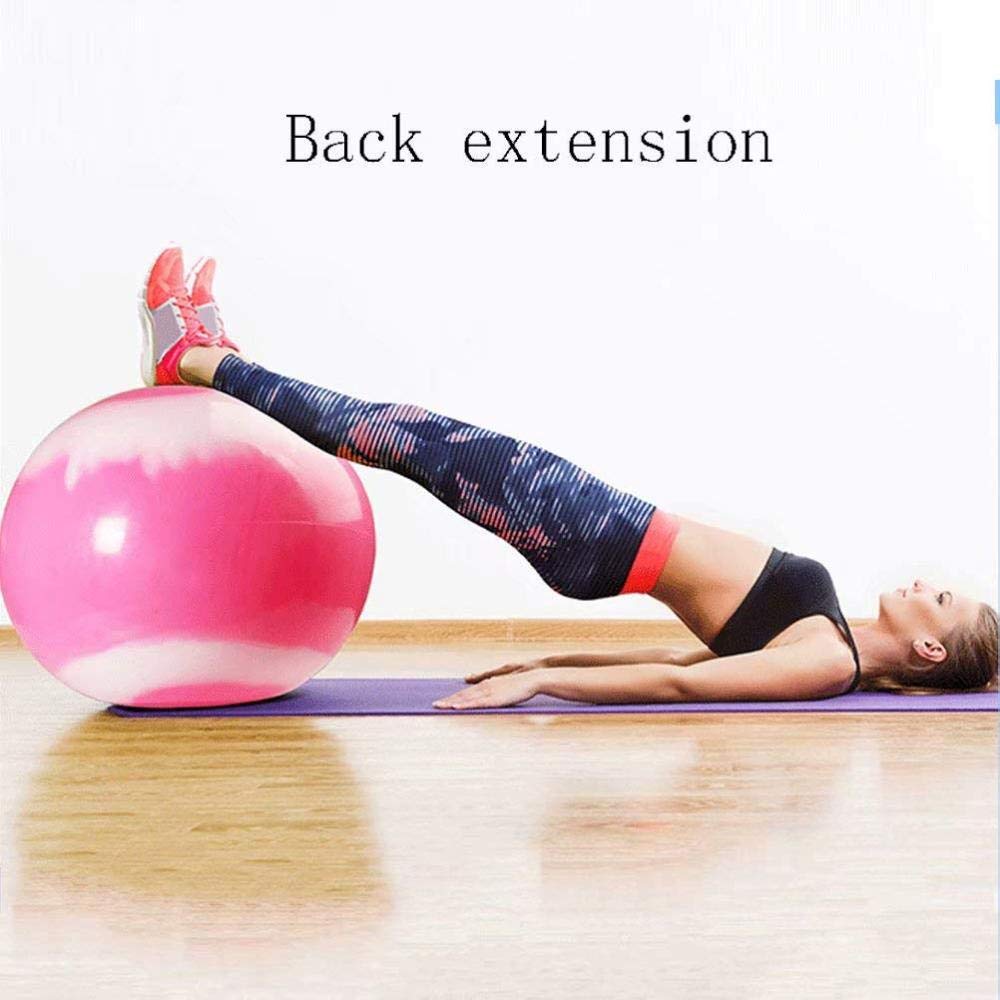 Balles De Yoga，Grand Ballon d'exercice pour La Stabilité Ballon De Musculation avec Pompe à Main Pilates Fitness Gym - pour La Maison Et Le Bureau,Blue-75cm