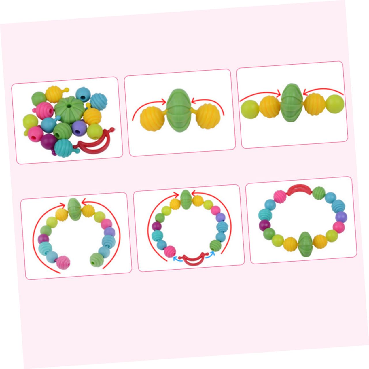 HONITANO Juego de Cuentas de Plástico para Manualidades Infantiles Caja Transparente, Lavable Diferentes Tamaños para Hacer Pulseras y Collares en Casa