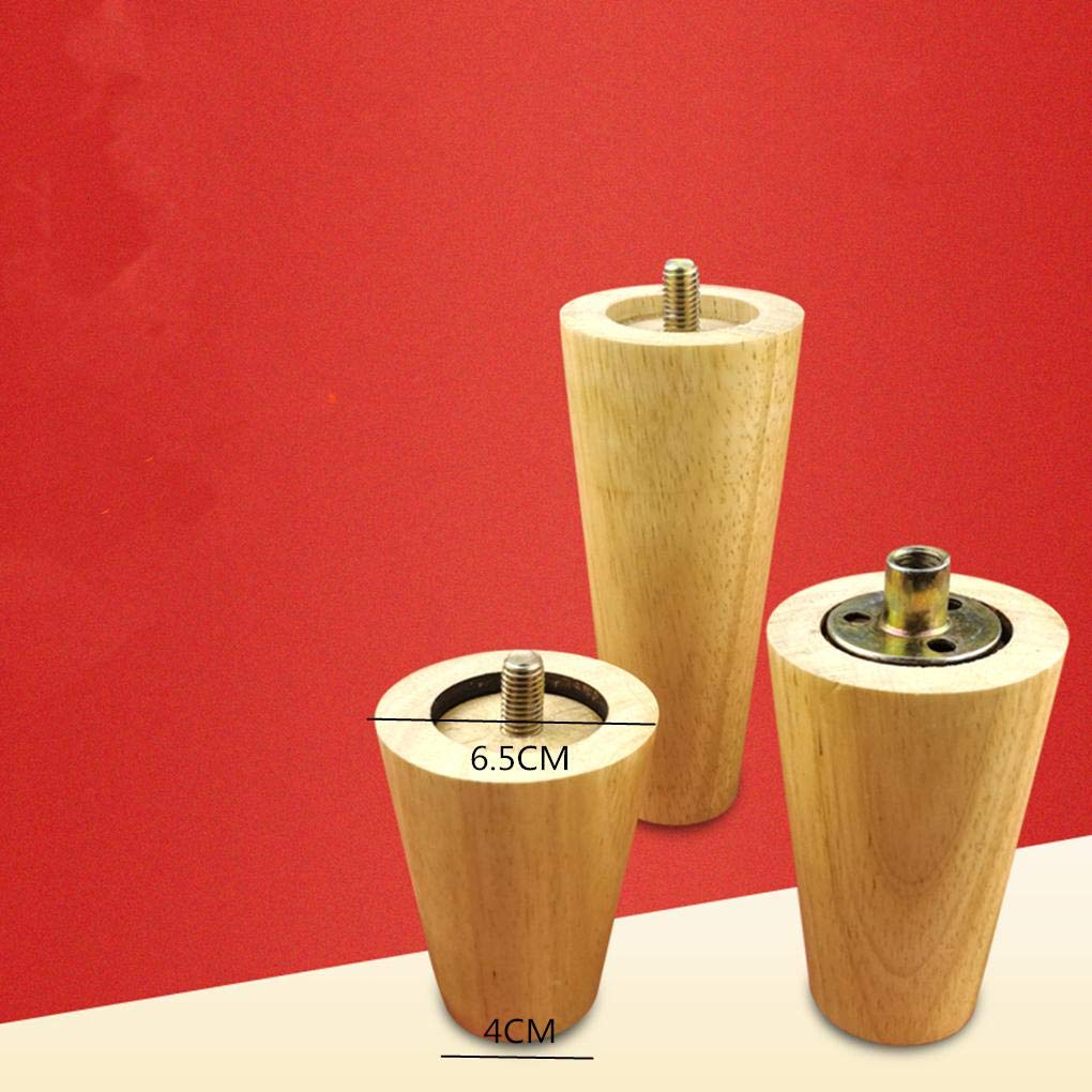 4 pezzi gambe in legno massello di ricambio coniche mobili piedini per mobili per divano, letto, armadietto, sedia, divano, gambe per mobili in legno, filettatura M10