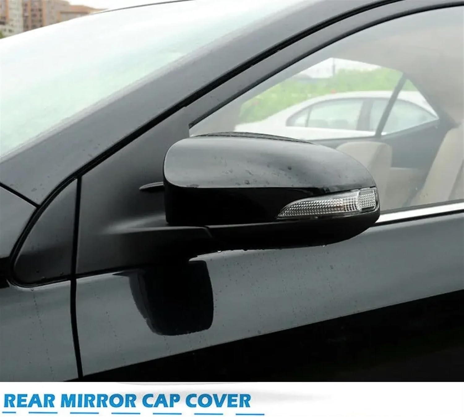 Compatible For Corolla 2014-2018 Car Replacement Rearview Side Mirror Cover Wing Cap Exterior Door Rear View Case Trim Black White (Color : Black Right)