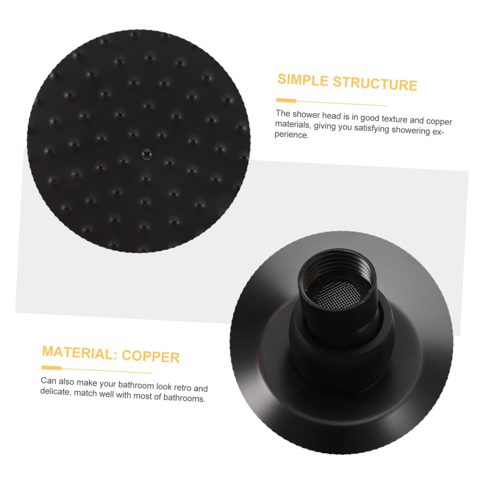 SHINEOFI Rociador de Ducha de Lluvia de Cobre para Baño y Sistema Antiobstrucción Retro Salida Tipo Cascada Diseño Delicado y Peso Ligero