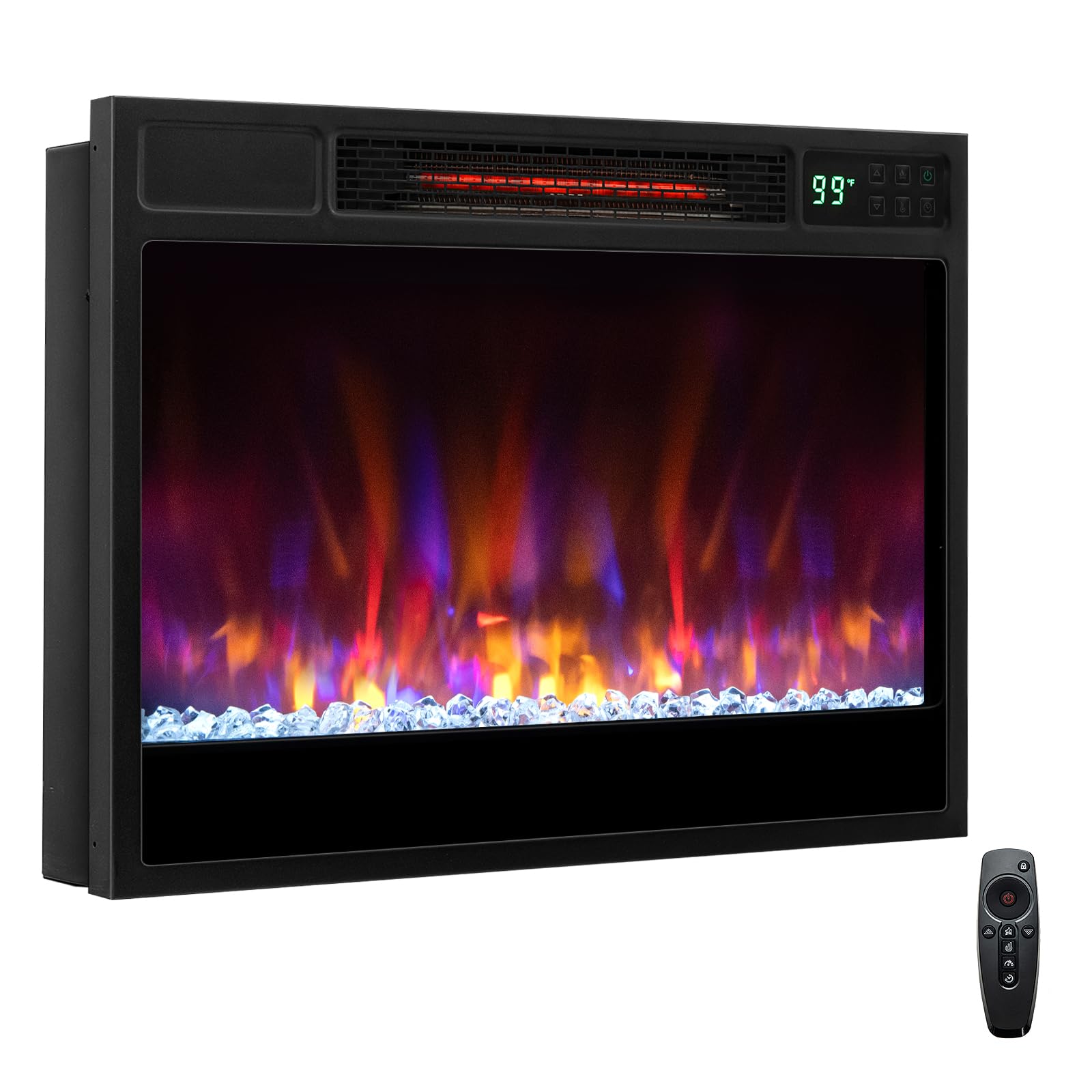 Photo 1 of ** SIMILAR** SIMOE 23" Electric Fireplace Inserts, 1500W Recessed Fireplace Heater with Remote Control, 6 Flame Colors & 5 Brightness, 8H Timer, Infrared Quartz Fireplace Insert for Indoor, 23" W x 17" H