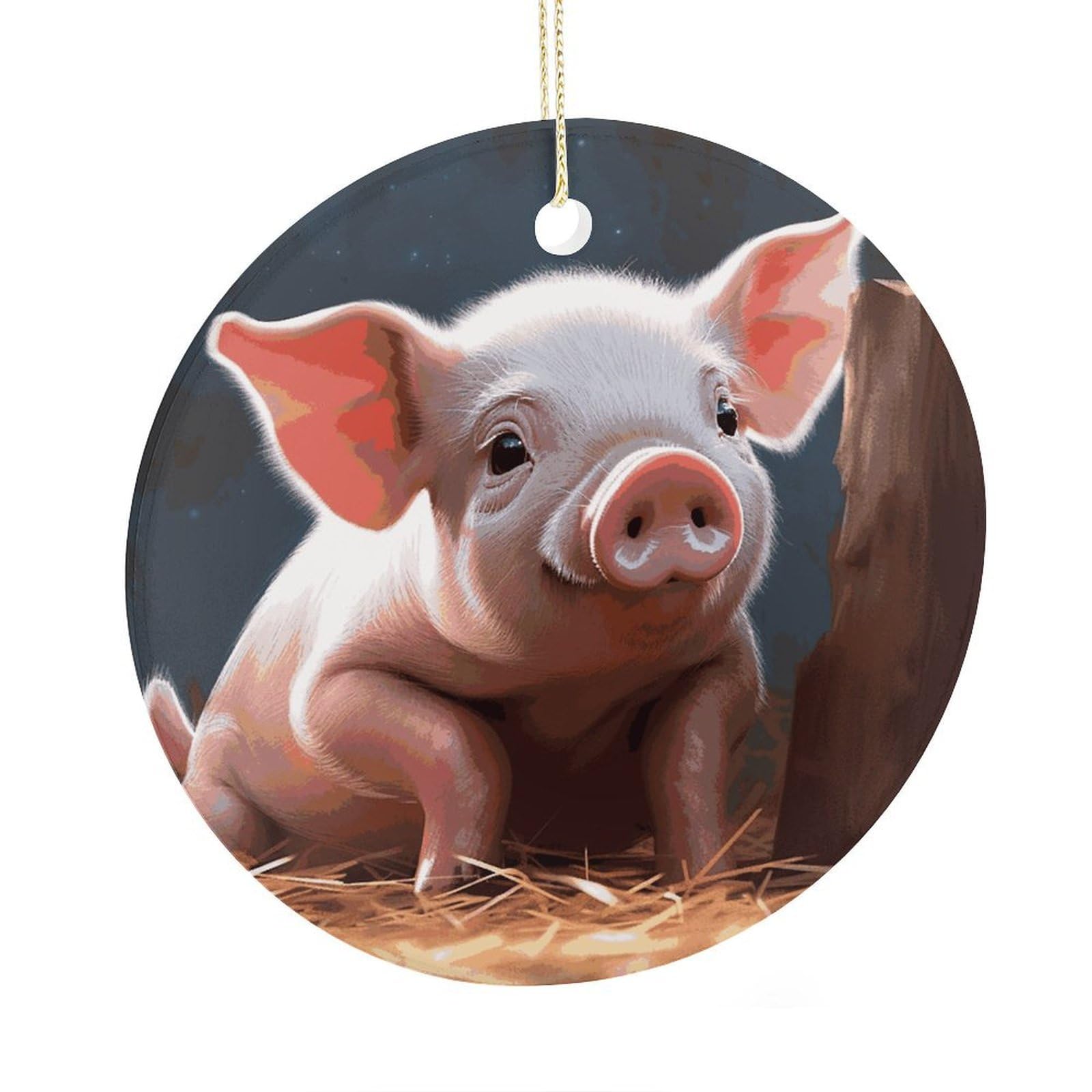 Adfgyerh Style Smiling (19) Ceramic Circular Pendant,2.9 Inch，Hanging Ornament，Gift Exchange Idea Round Ceramic Ornament,For Mom And Daughter，For Home Indoor Outdoor Decor.