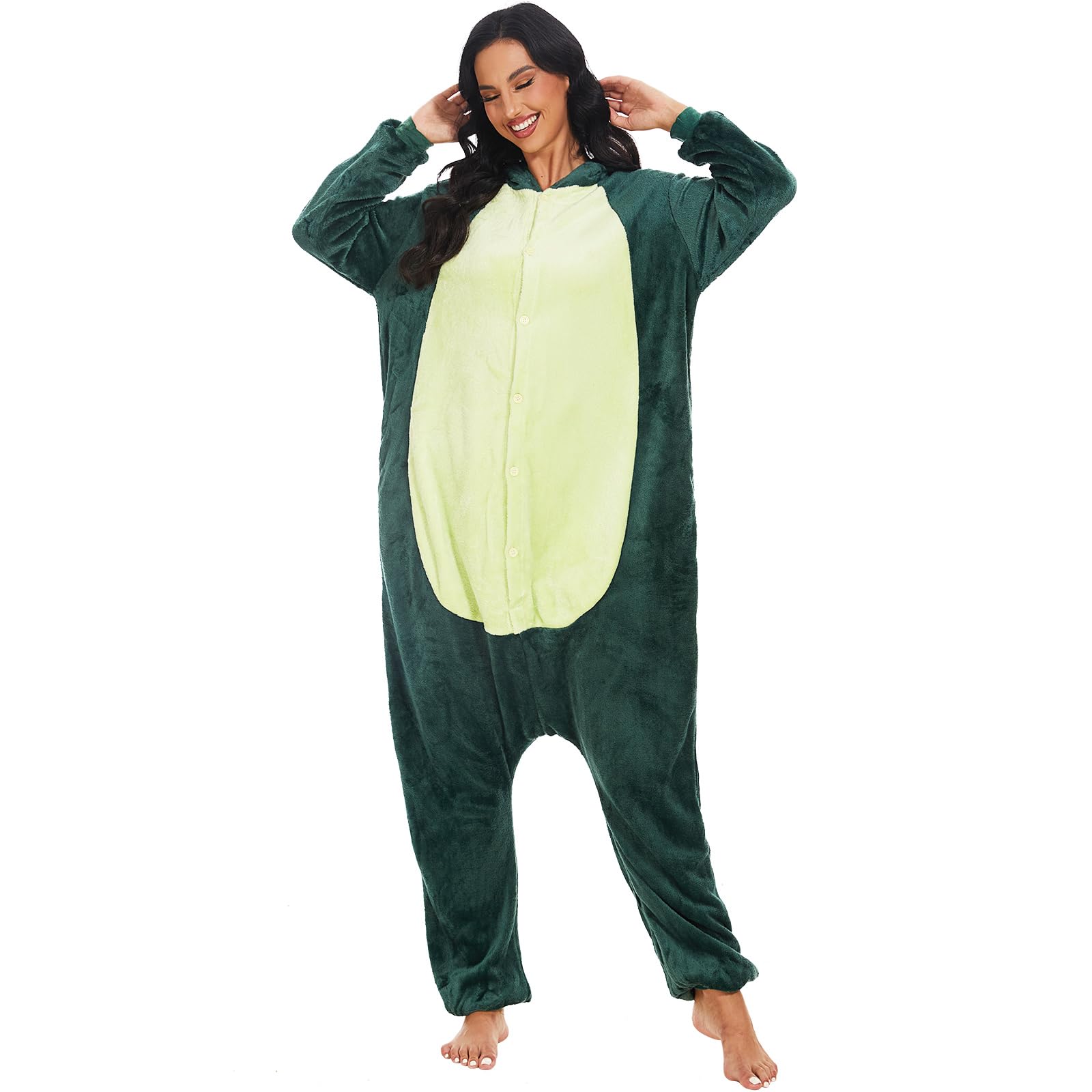 NC Joystart Adult Onesie Animal Pajamas Unisex Carnival Halloween Cosplay Costume Sleepwear Dinosaur (Large, Dinosaur)