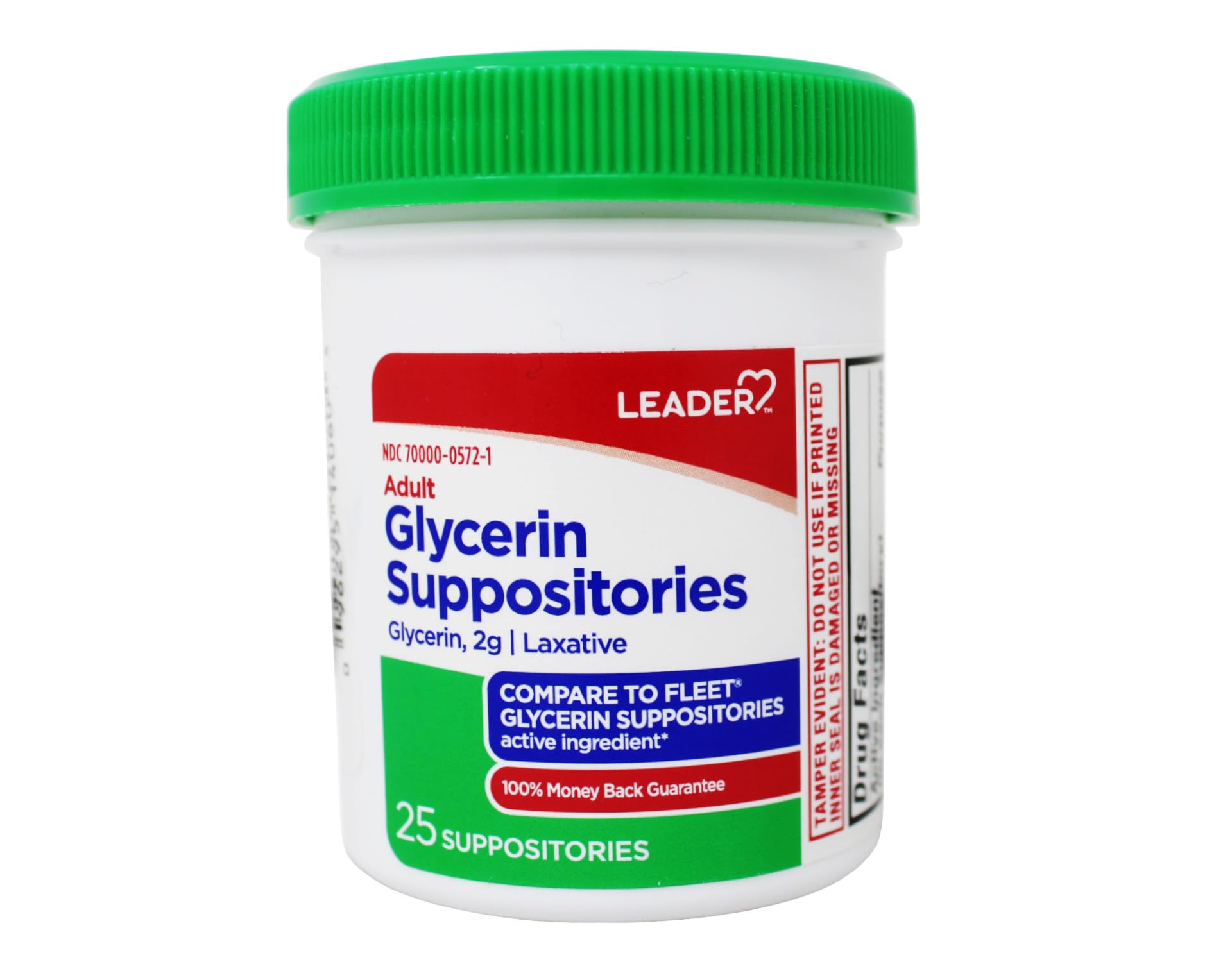 Leader Adult Glycerin 2 mg Laxative Suppositories 25 Count