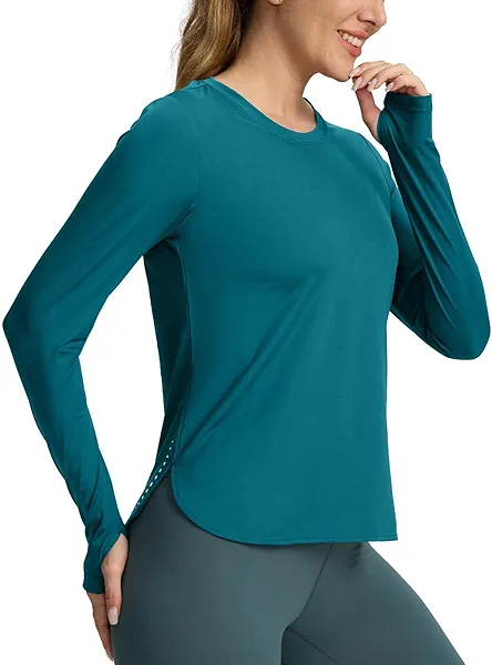 Long Sleeve Workout Tops for Women Athletic Running Shirts Active T Shirts Quick Dry Lightweight