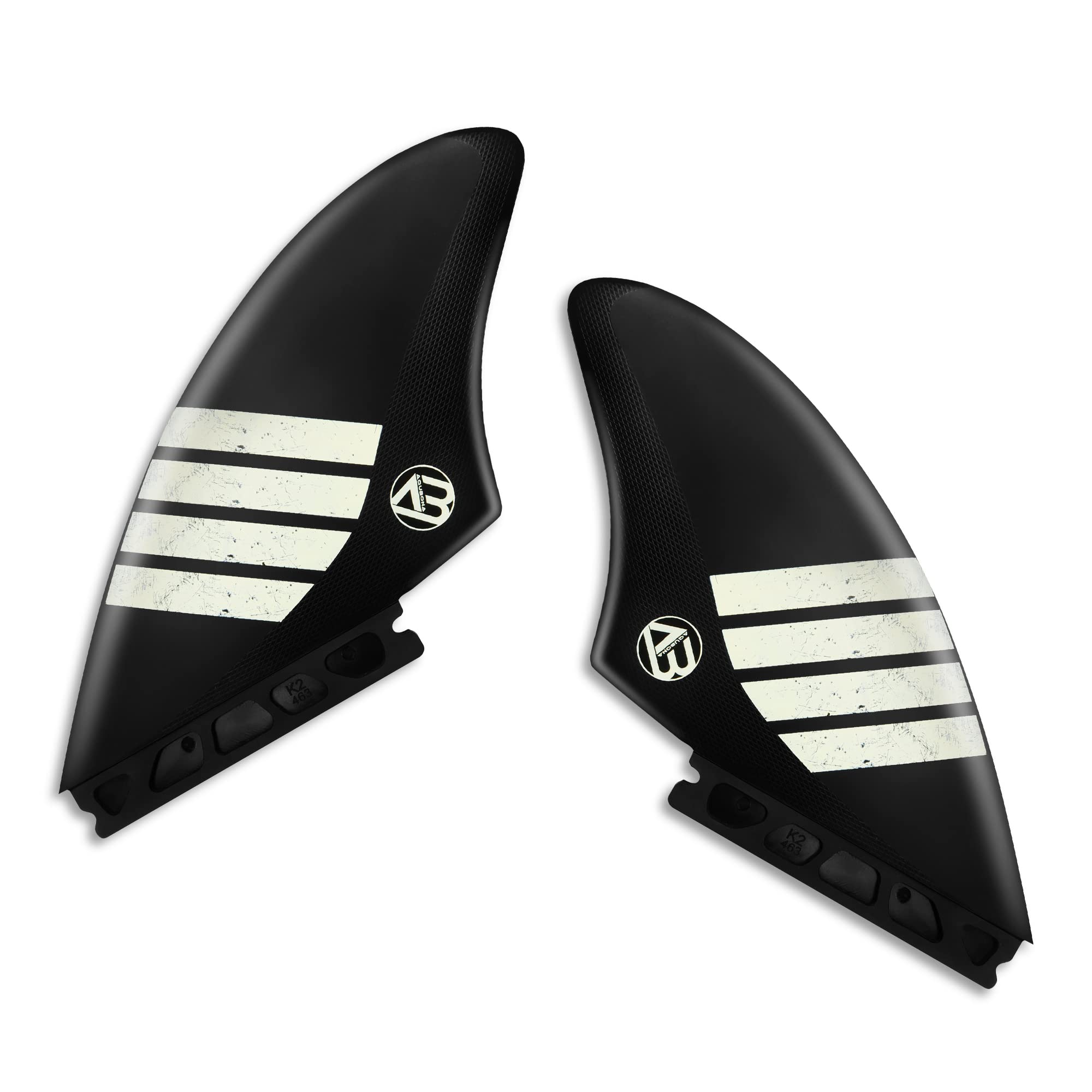 AQUBONA Surfboard Twin Keel Fins (2 Fins) Dual Tab Single Tab Sizes Nylon Plastic Fins for Longboard Surfboard Funboard