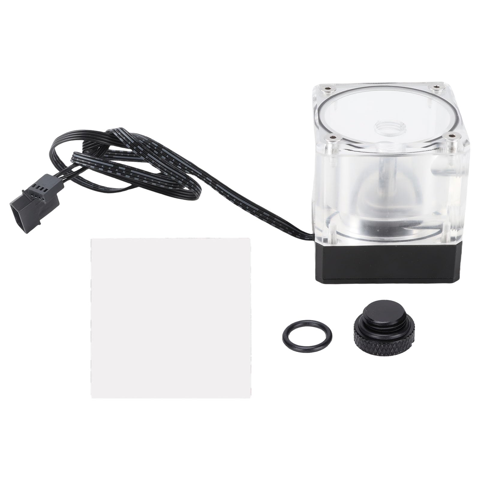 PUB - Pompa 'acqua per computer M4YT, kit di raffreddamento ad acqua per PC, robusto dispositivo di raffreddamento 'acqua da 7 cm con indicatore di flusso per CPU, armatura in