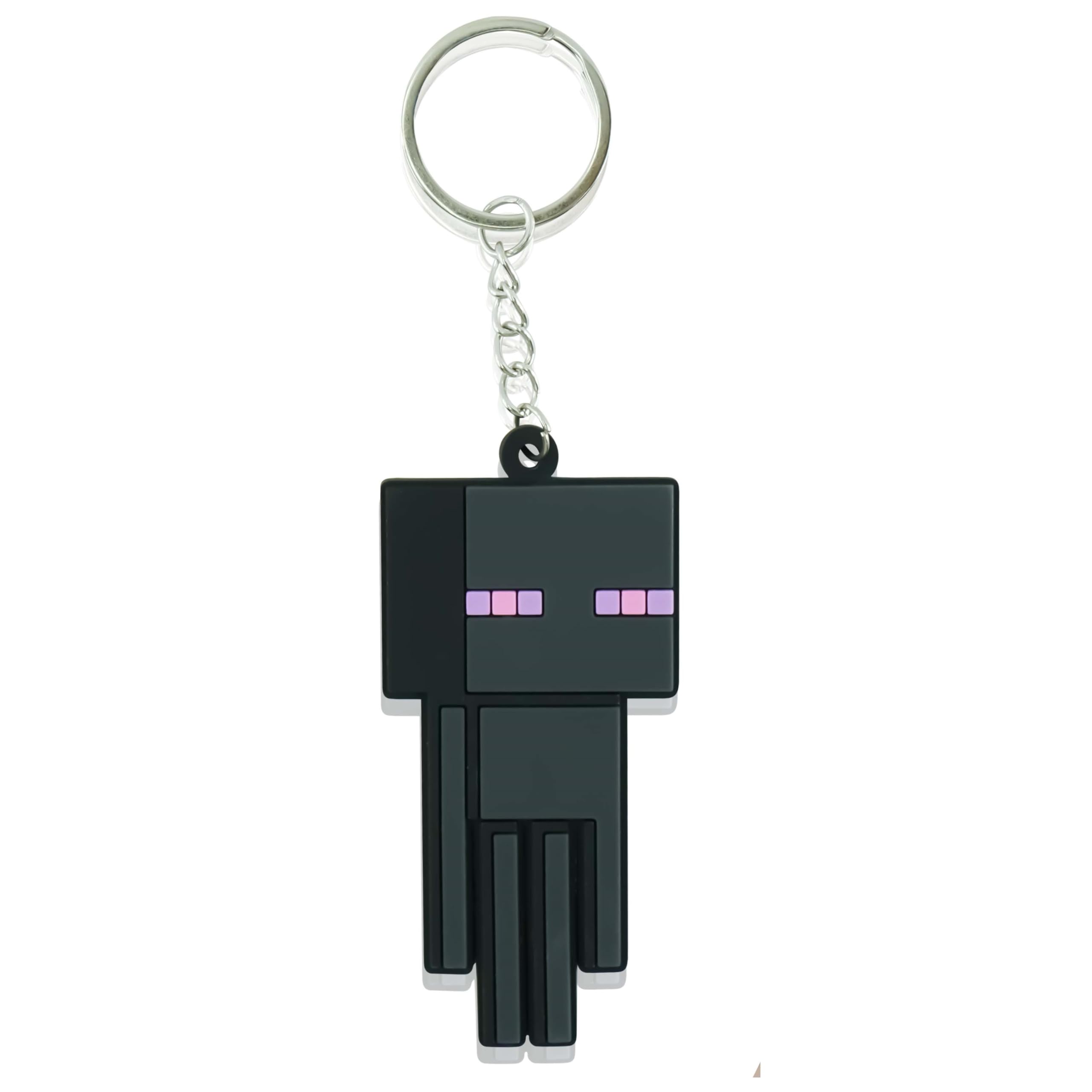 SRV Hub Minecraft Enderman Gaming Keychain, Durable PVC Kids Bag keyring, Children Birthday Party Favours, Thank You Gift Cute Keyring Classroom Rewards Kids Key Ring Women Gift Size 13.5cm